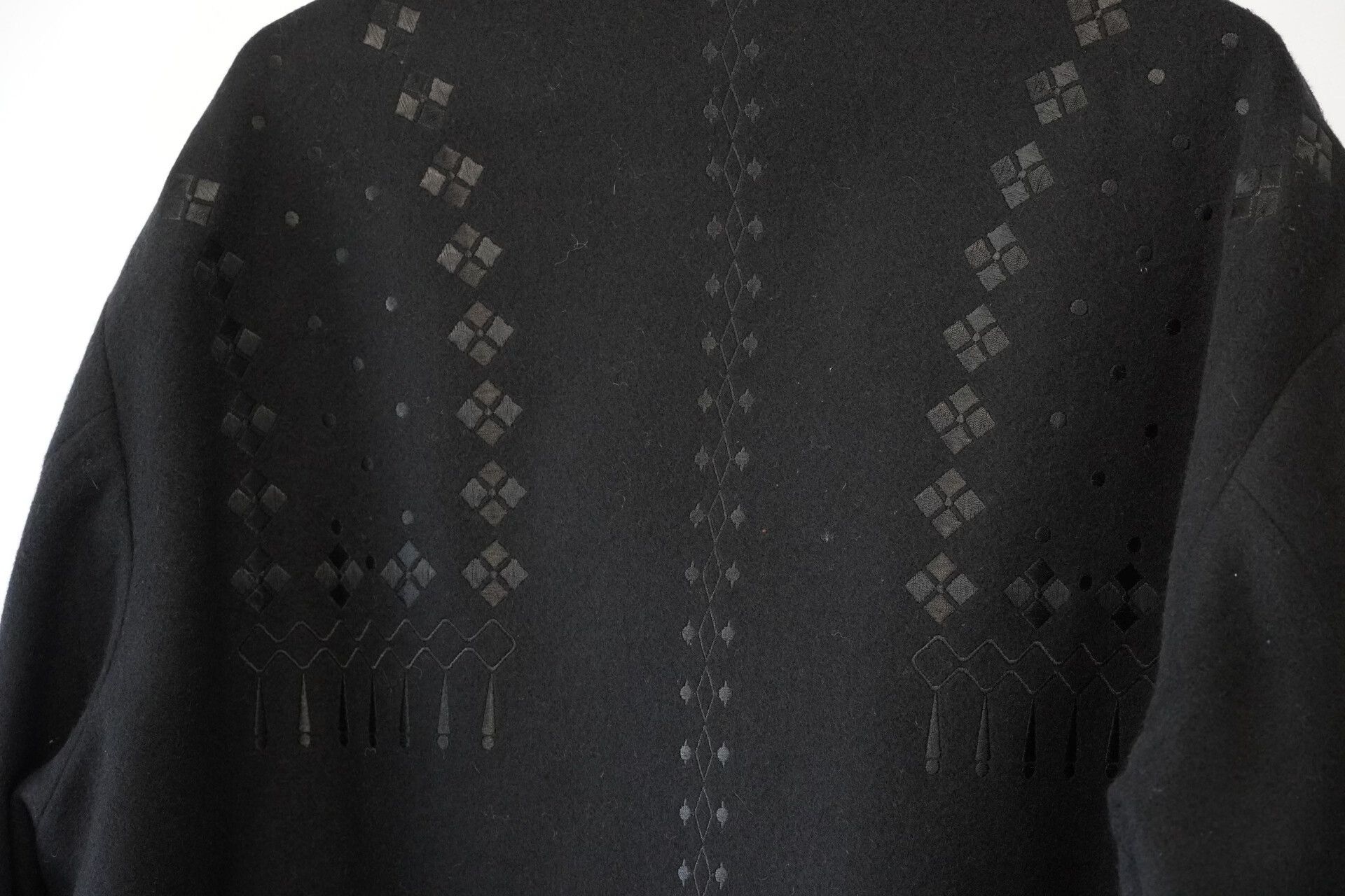 Yohji Yamamoto Yohji Yamamoto Black Embroidered Wool Jacket Size US S / EU 44-46 / 1 - 5 Thumbnail
