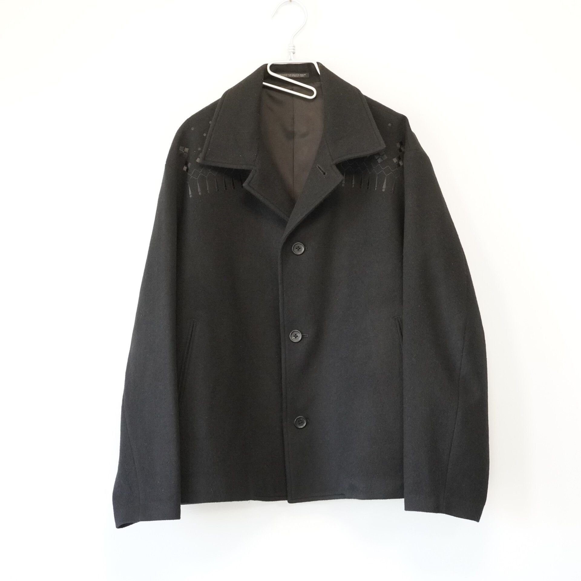 Yohji Yamamoto Yohji Yamamoto Black Embroidered Wool Jacket Size US S / EU 44-46 / 1 - 3 Thumbnail