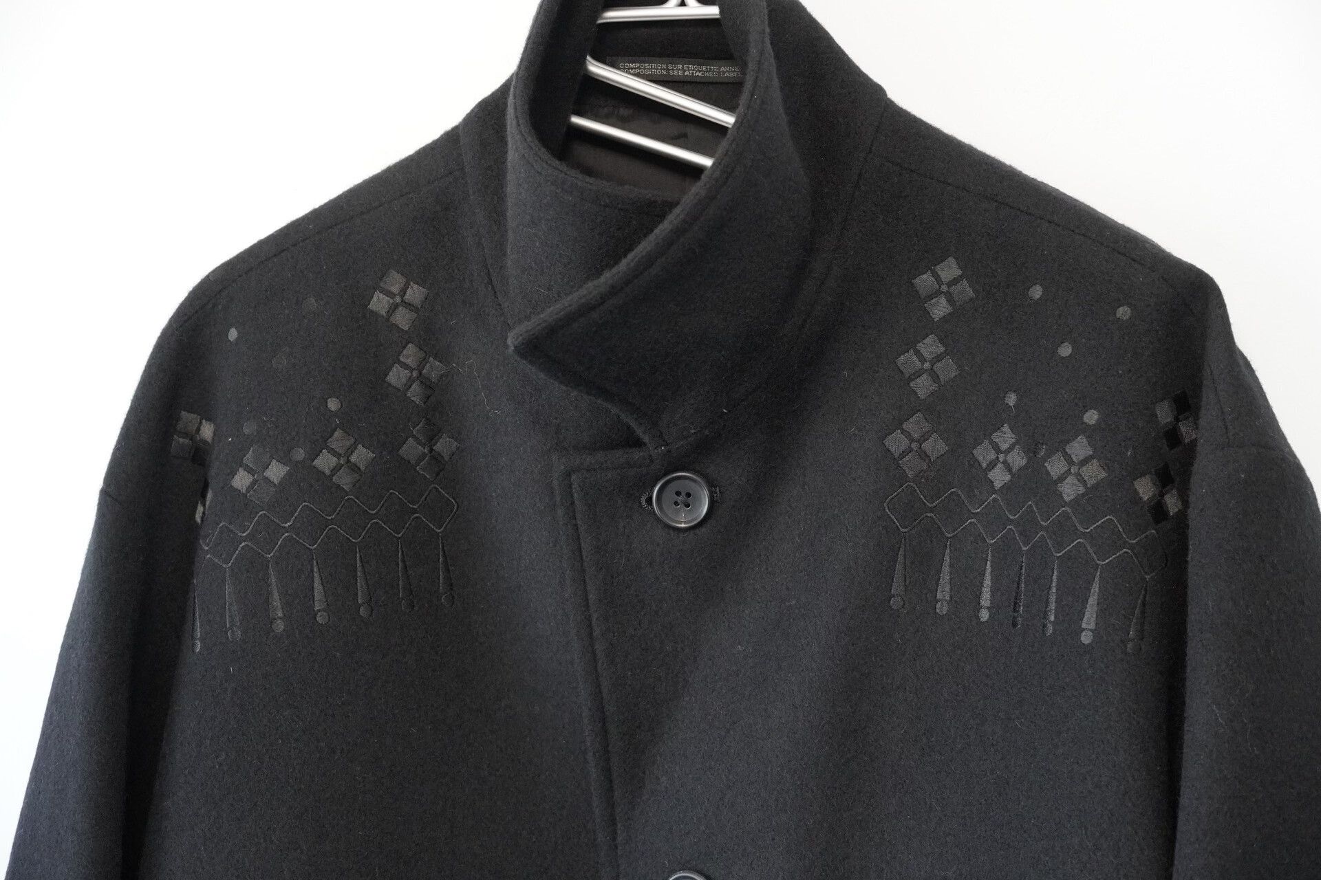 Yohji Yamamoto Yohji Yamamoto Black Embroidered Wool Jacket Size US S / EU 44-46 / 1 - 4 Thumbnail