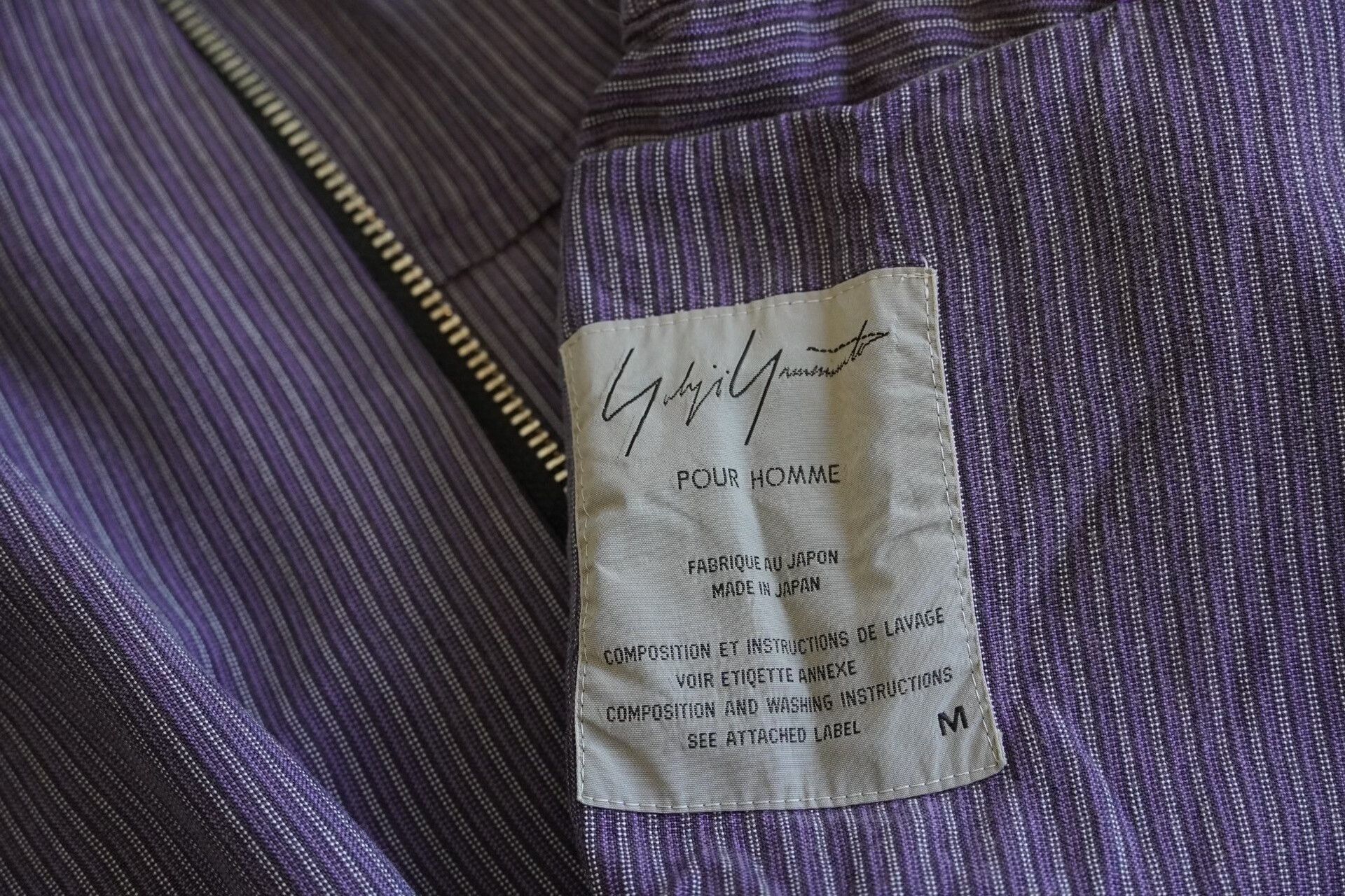 Yohji Yamamoto Yohji Yamamoto Striped Zip Jacket Size US M / EU 48-50 / 2 - 6 Thumbnail