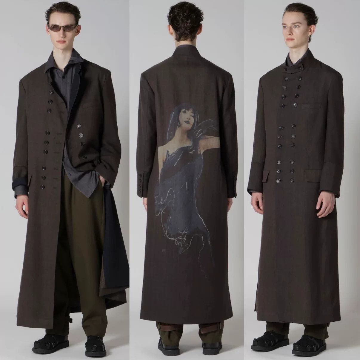 Yohji Yamamoto Yohji Yamamoto Double-Breasted Wool Coat Size M / US 6-8 / IT 42-44 - 2 Thumbnail