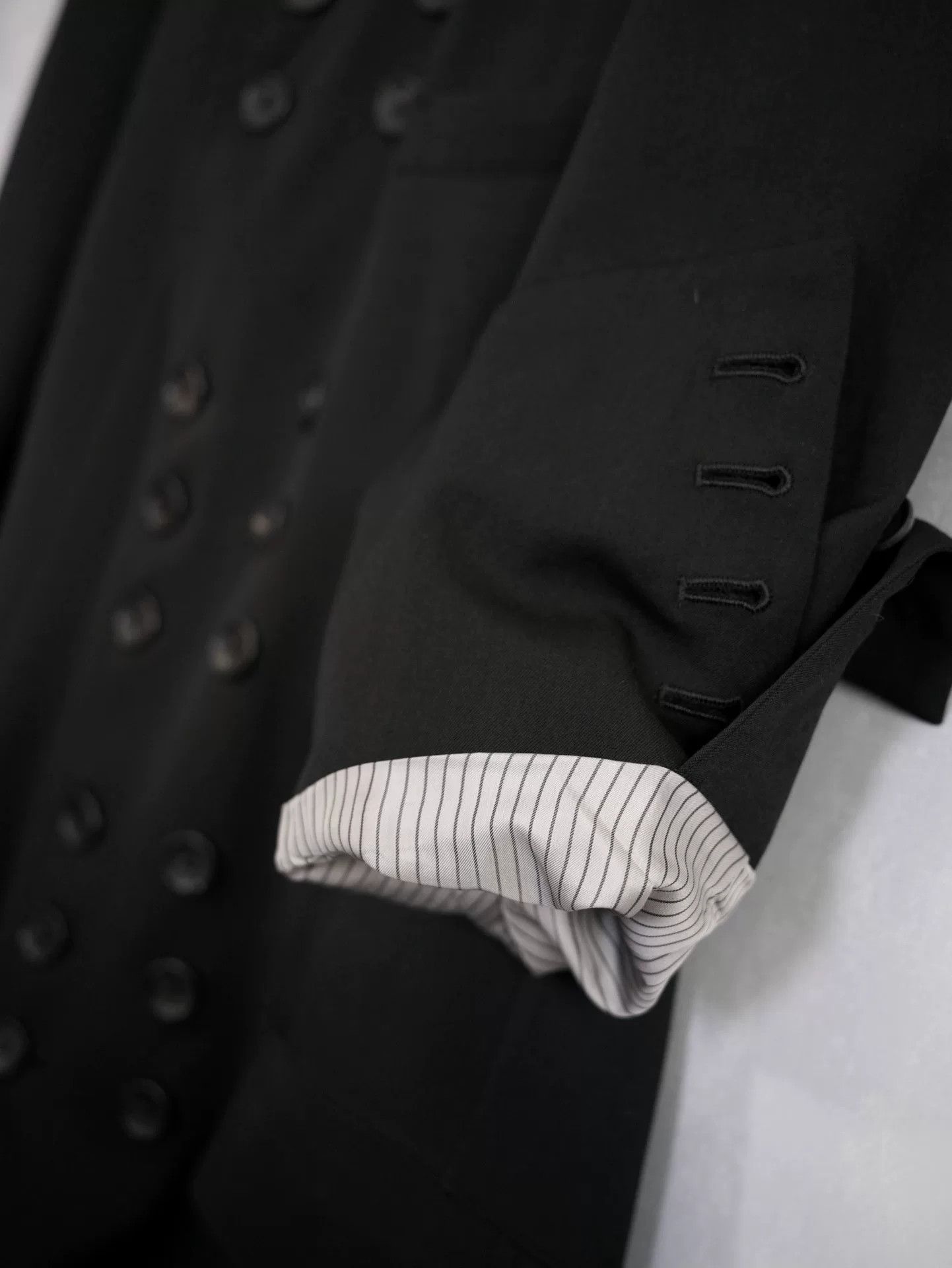 Yohji Yamamoto Yohji Yamamoto Double-Breasted Wool Coat Size M / US 6-8 / IT 42-44 - 8 Thumbnail