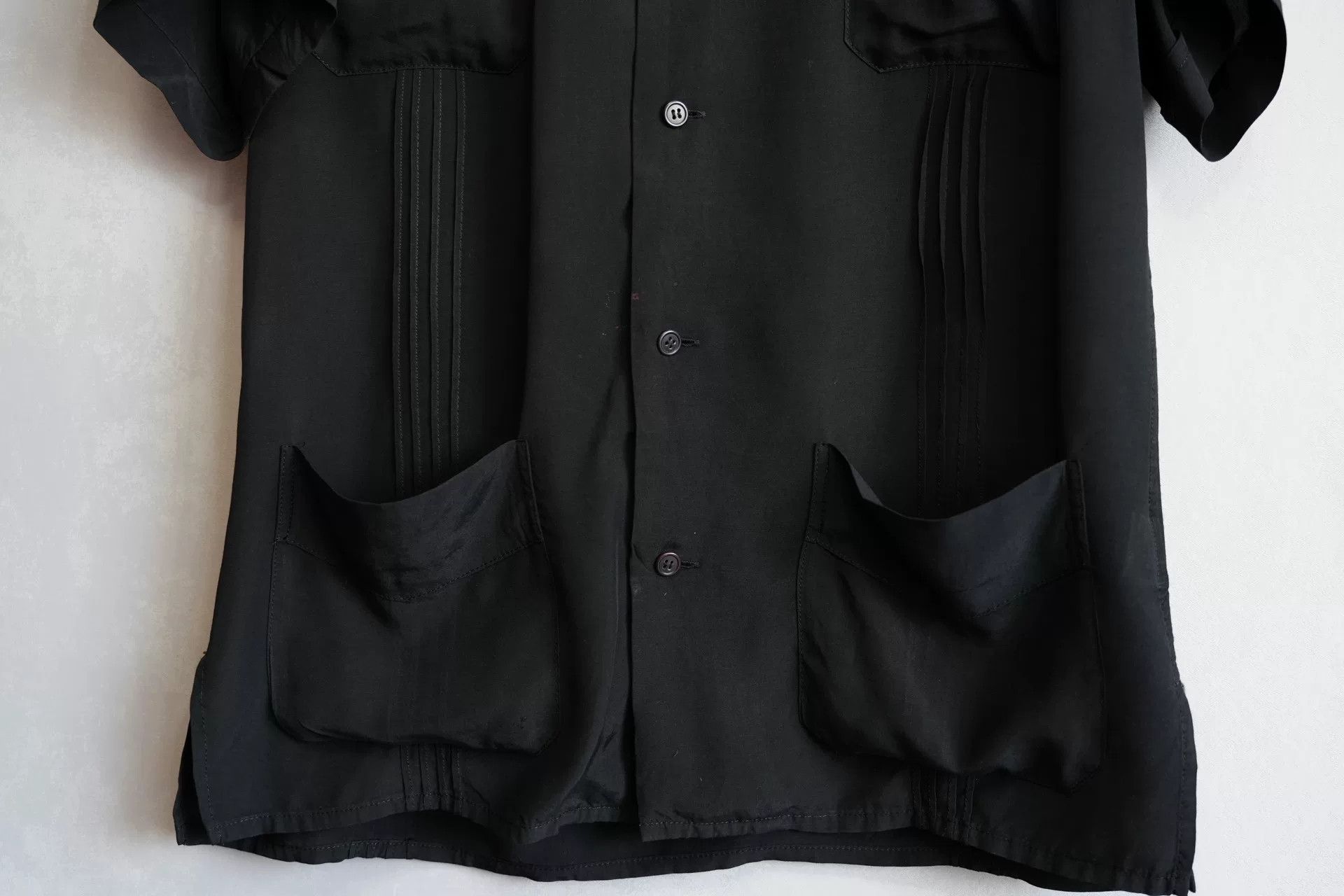 Yohji Yamamoto Yohji Yamamoto Silk Blend Short Sleeve Shirt Size US L / EU 52-54 / 3 - 3 Thumbnail