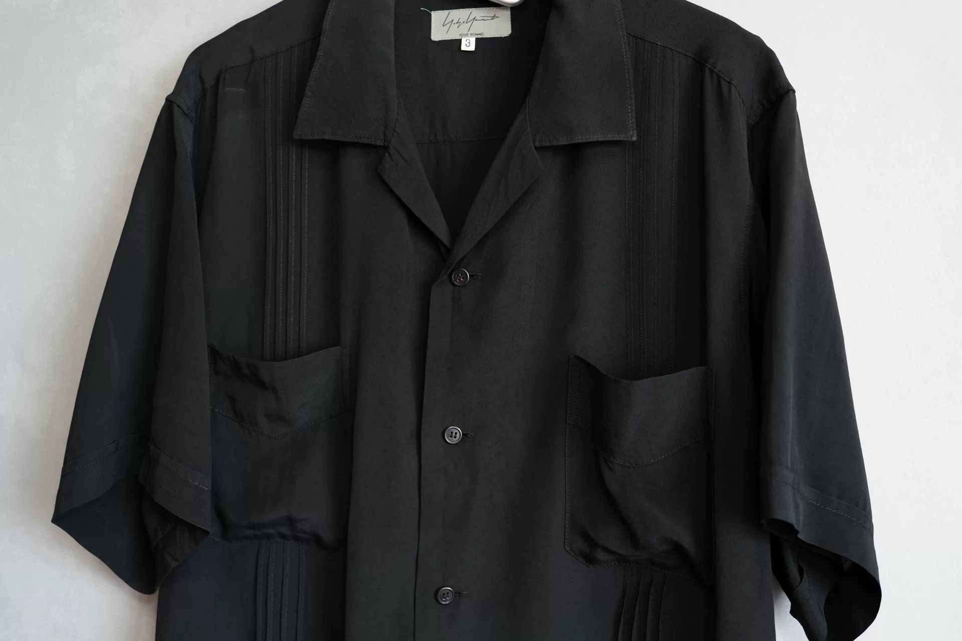 Yohji Yamamoto Yohji Yamamoto Silk Blend Short Sleeve Shirt Size US L / EU 52-54 / 3 - 2 Thumbnail