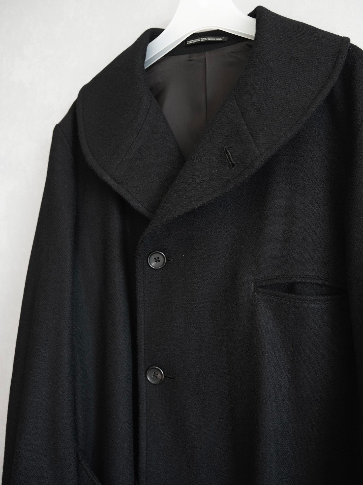 Yohji Yamamoto Yohji Yamamoto Black Wool Coat Size S / US 4 / IT 40 - 6 Thumbnail