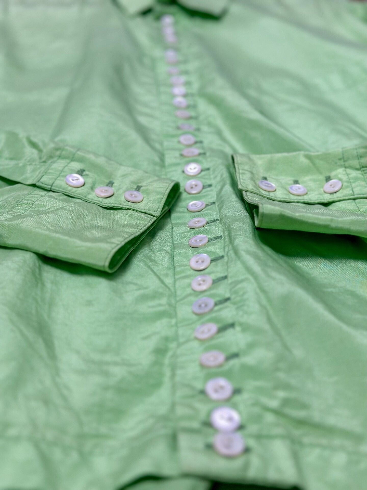 Yohji Yamamoto Yohji Yamamoto Green Button-Up Shirt Size US M / EU 48-50 / 2 - 4 Thumbnail