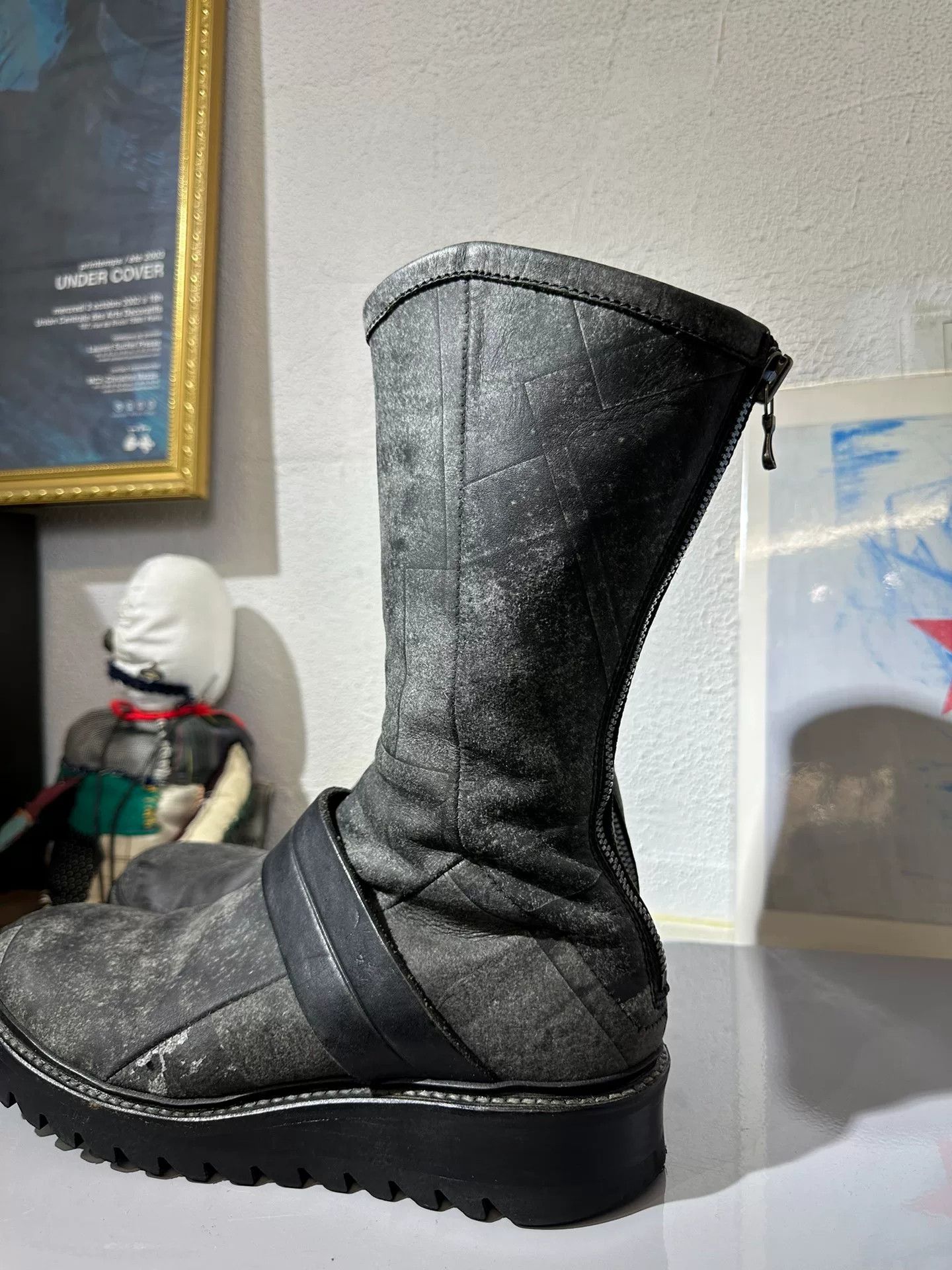 Rick Owens Julius 7 Suede High-Top Engineer Boots Size US 7 / EU 40 - 4 Thumbnail