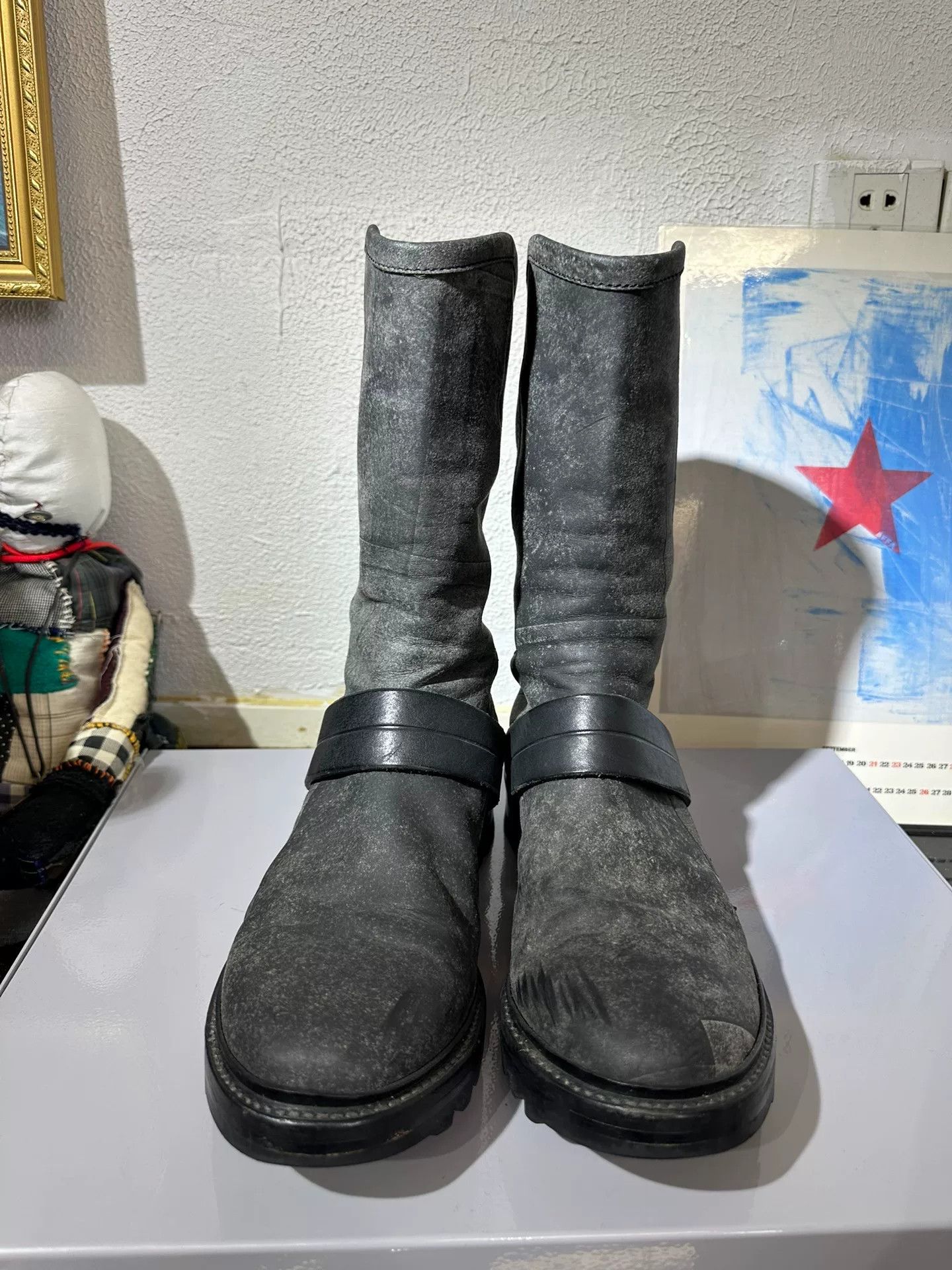 Rick Owens Julius 7 Suede High-Top Engineer Boots Size US 7 / EU 40 - 3 Thumbnail