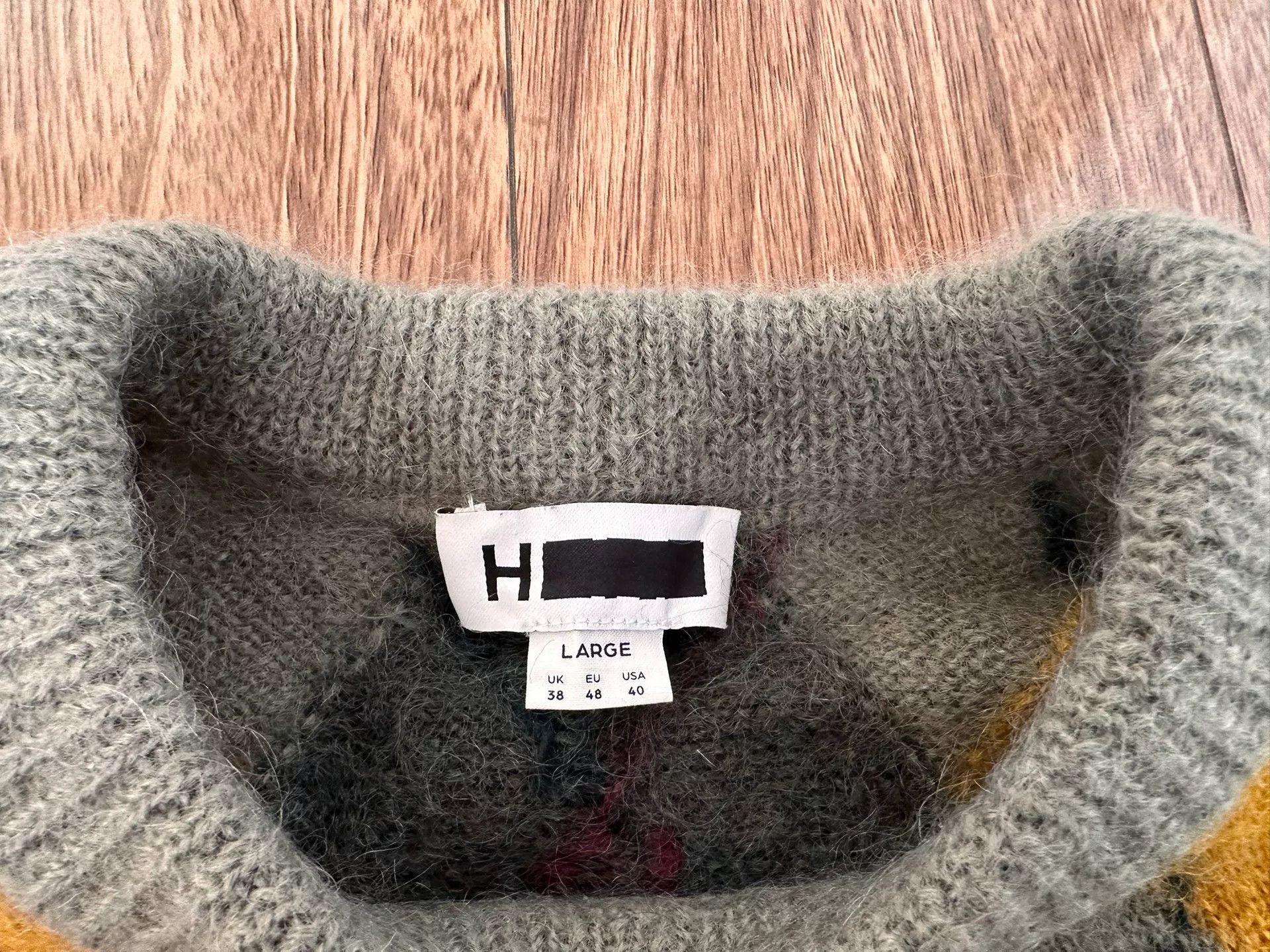 BEAUTY&YOUTH H Wool Sweater with Diamond Pattern Size US L / EU 52-54 / 3 - 4 Thumbnail