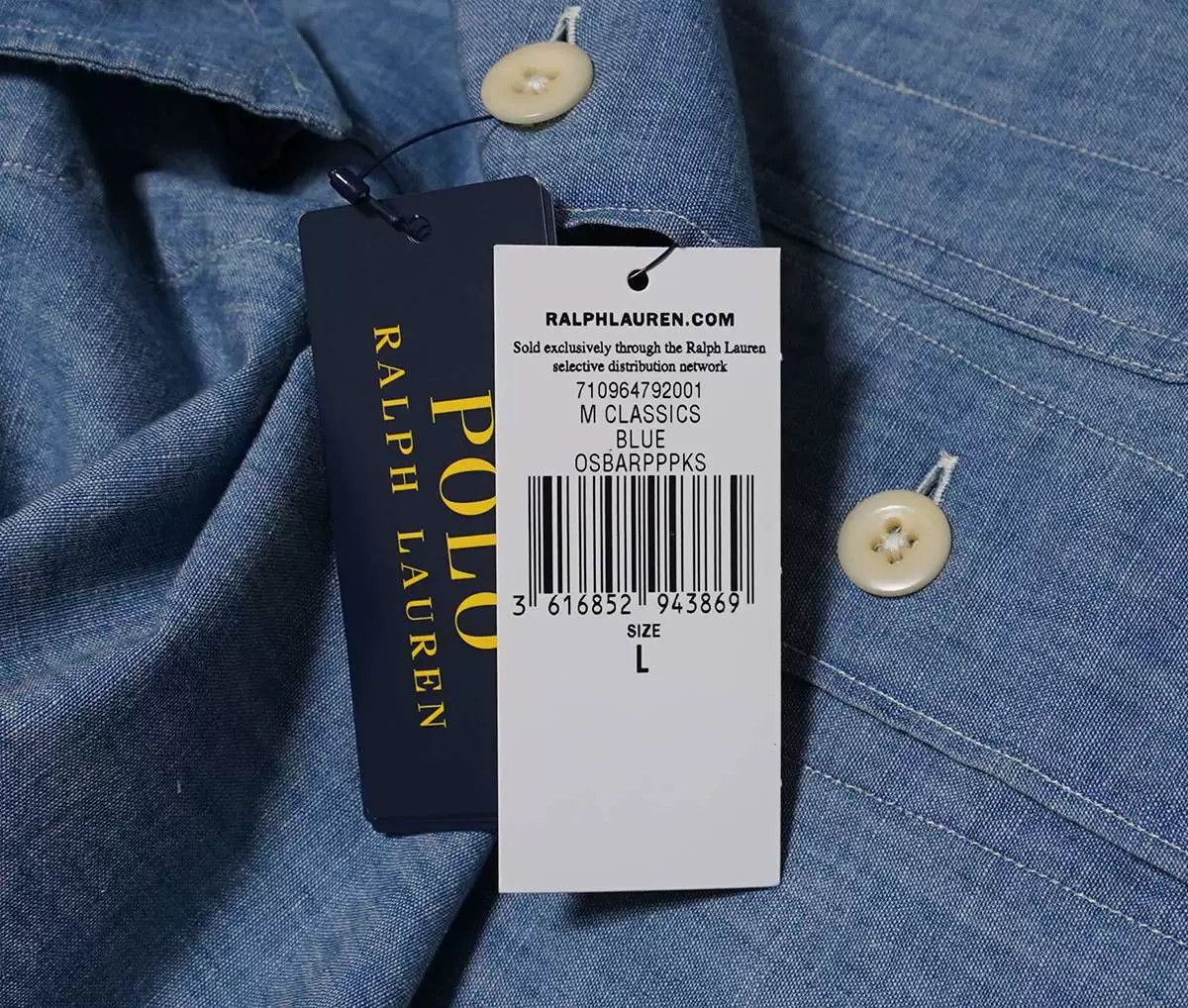 Polo Ralph Lauren Polo Ralph Lauren Chambray Shirt Size US L / EU 52-54 / 3 - 7 Thumbnail