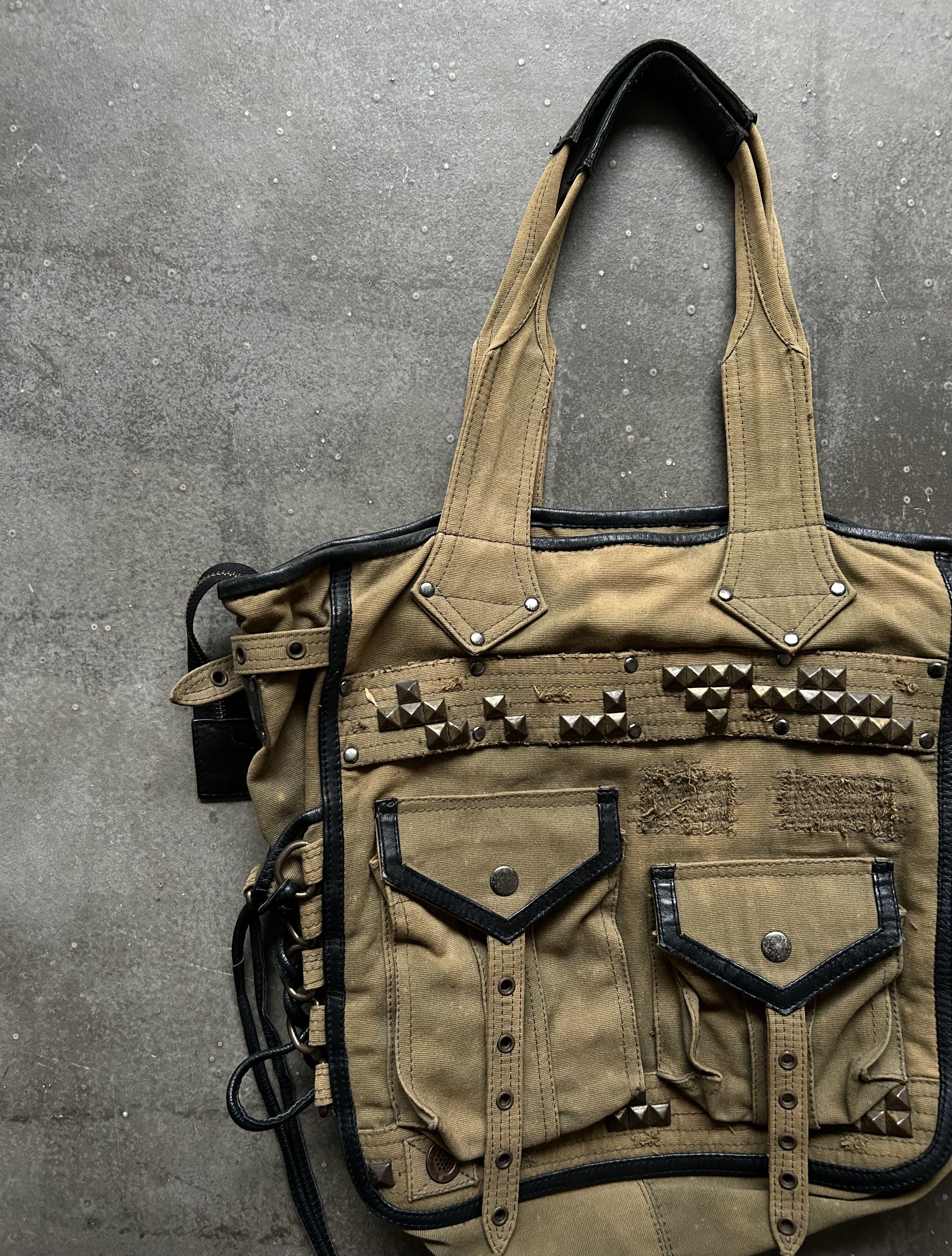 KMRii KMRII Studded Drawstring Denim Tote Bag Size ONE SIZE - 3 Thumbnail