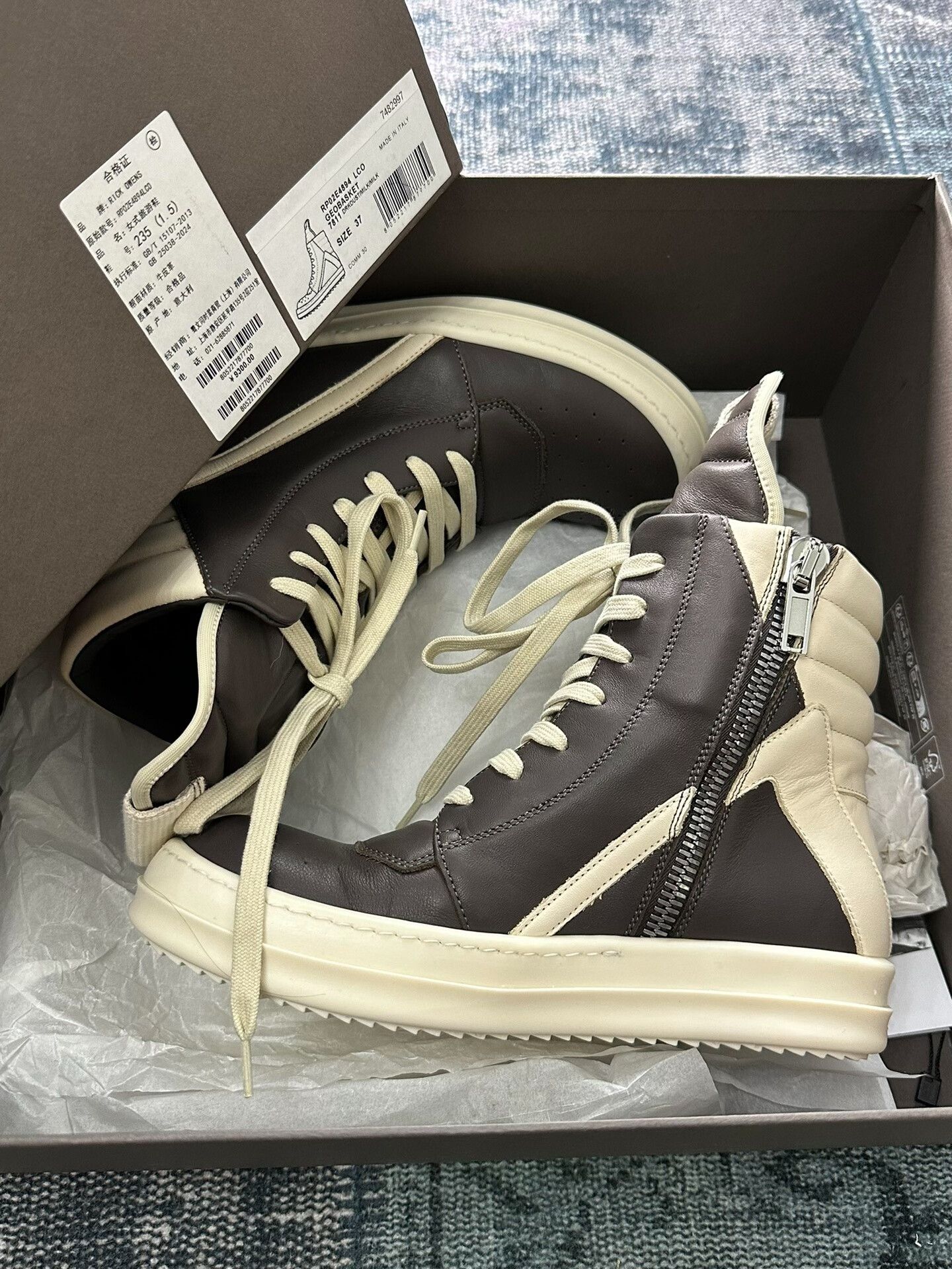 Rick Owens Rick Owens Black Grey Triangular Design Size US 6 / IT 36 - 7 Thumbnail