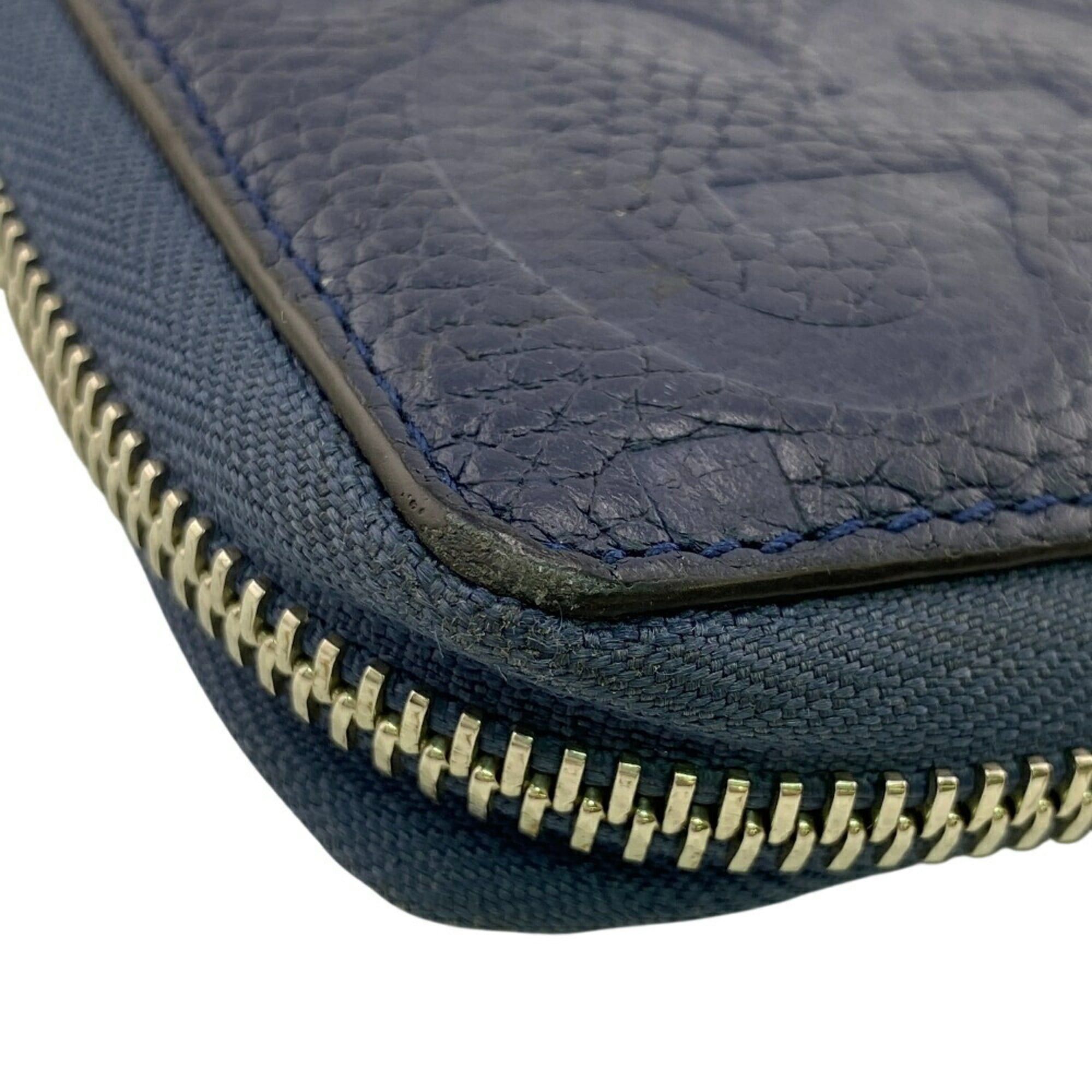 Gucci GUCCI 739484 Round Zip Wallet Jumbo GG Long Navy Unisex Size ONE SIZE - 4 Thumbnail