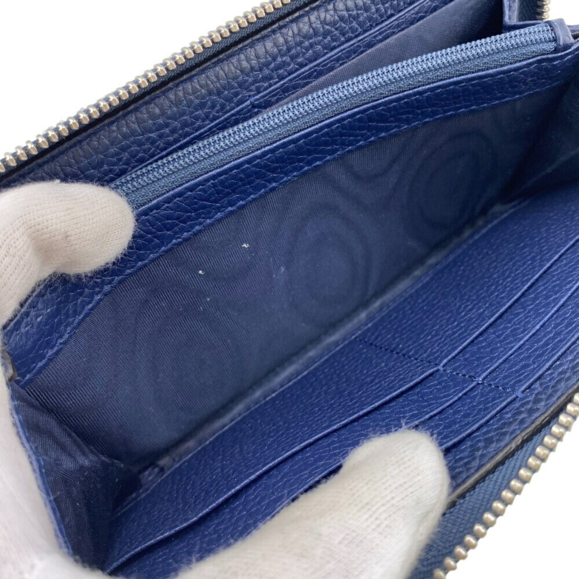 Gucci GUCCI 739484 Round Zip Wallet Jumbo GG Long Navy Unisex Size ONE SIZE - 12 Thumbnail