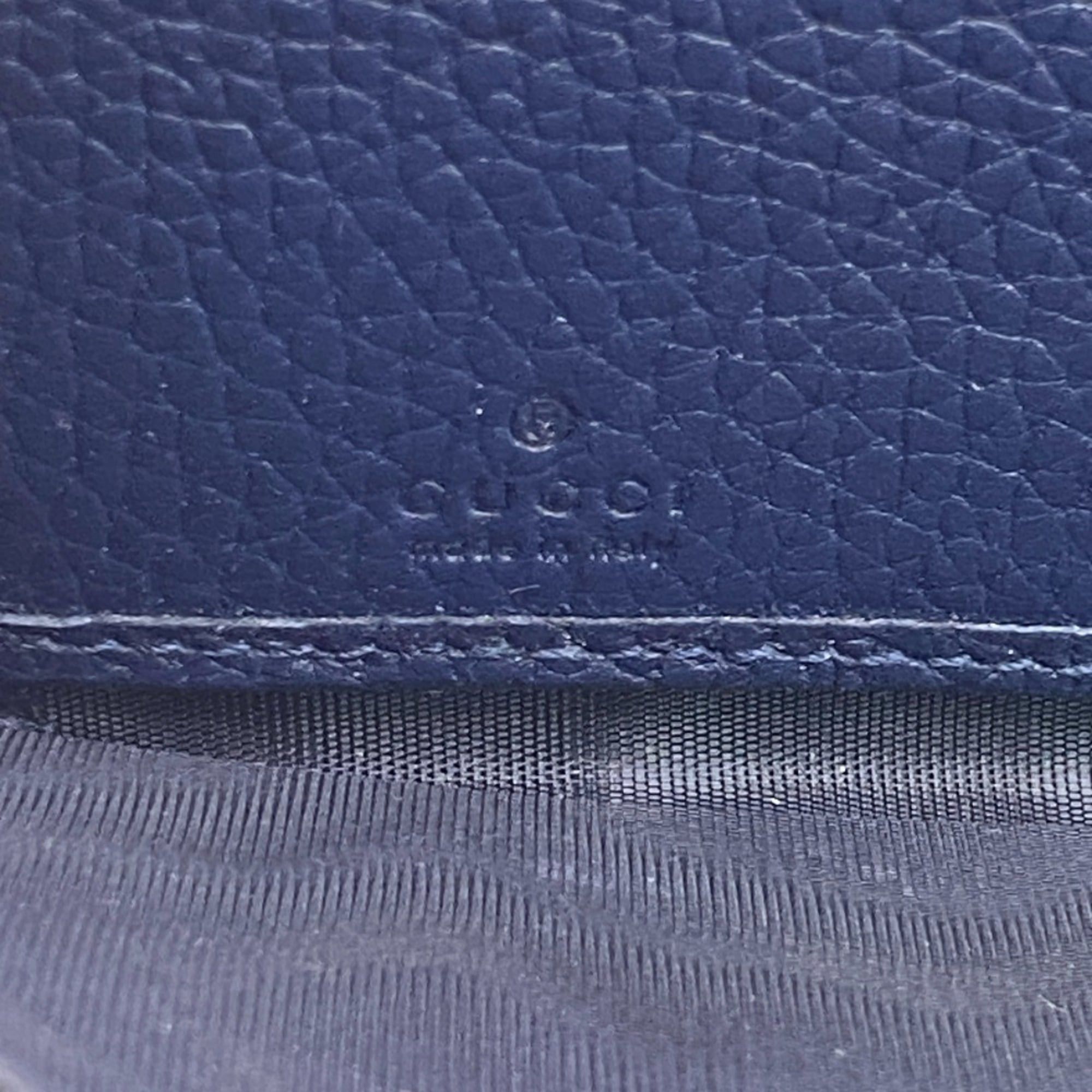 Gucci GUCCI 739484 Round Zip Wallet Jumbo GG Long Navy Unisex Size ONE SIZE - 13 Thumbnail