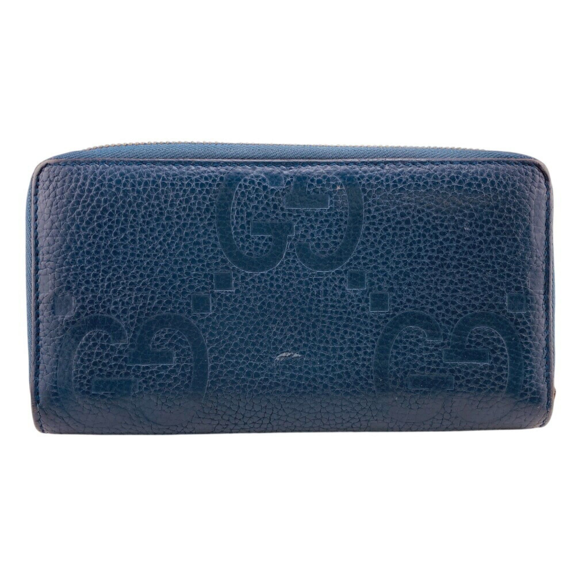Gucci GUCCI 739484 Round Zip Wallet Jumbo GG Long Navy Unisex Size ONE SIZE - 2 Thumbnail