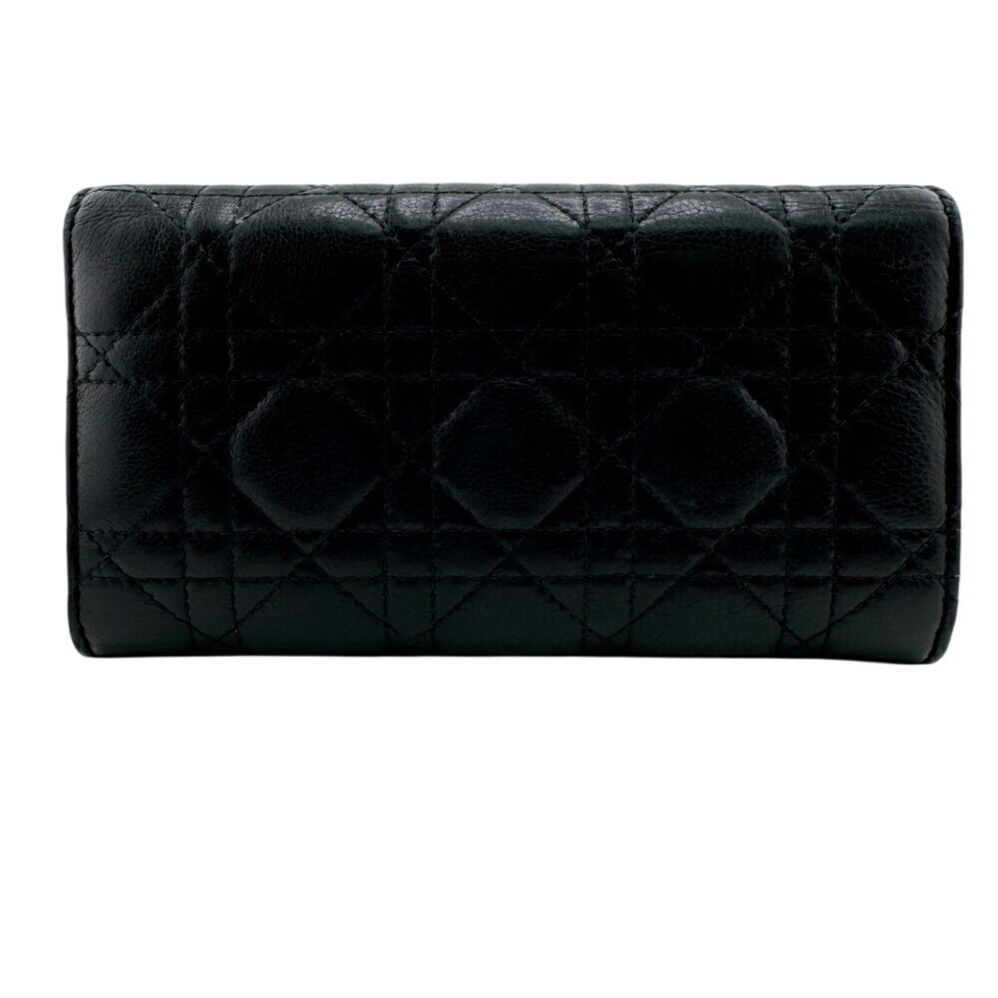 Dior Christian Dior Dior Lady Cannage Long Wallet, Black, Women's Size ONE SIZE - 2 Thumbnail