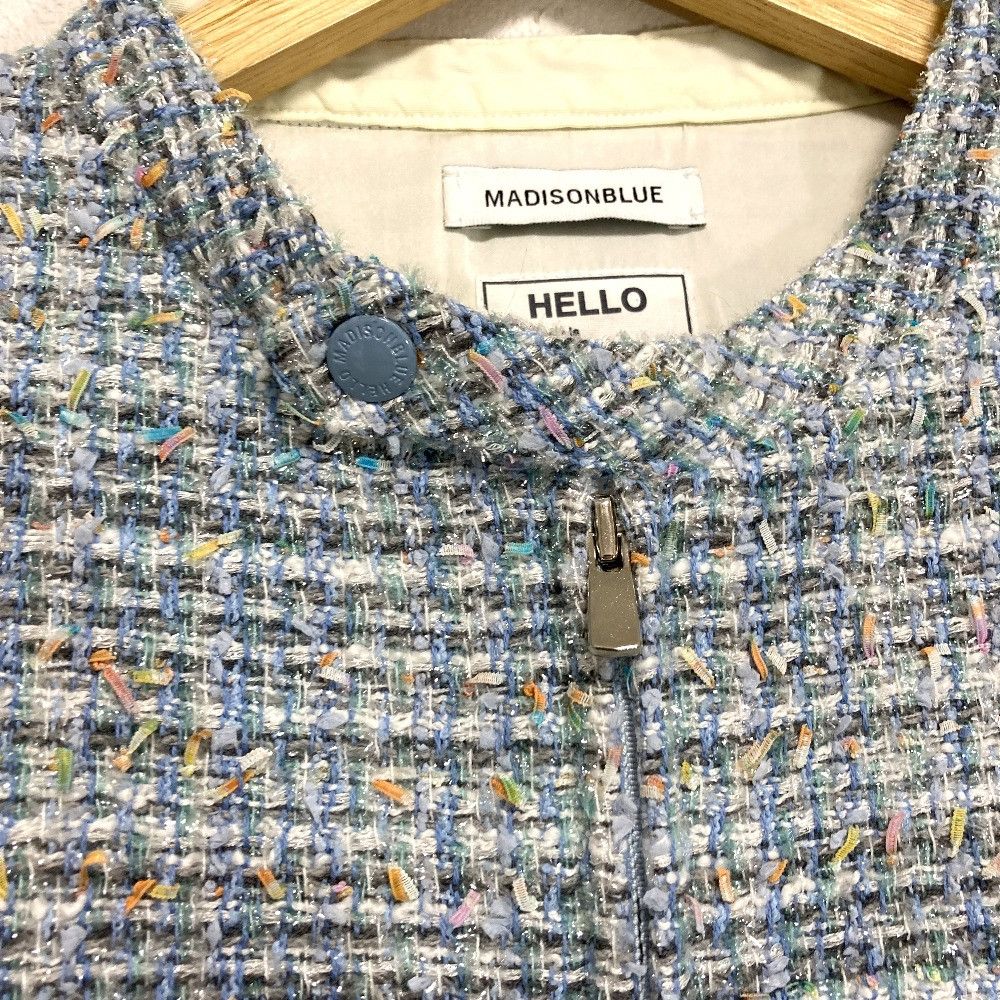 Other Other MADISONBLUE Tweed Zip Up Jacket Textile Outerwear MB241-1005M DUTY FREE for USA Size ONE SIZE - 4 Thumbnail