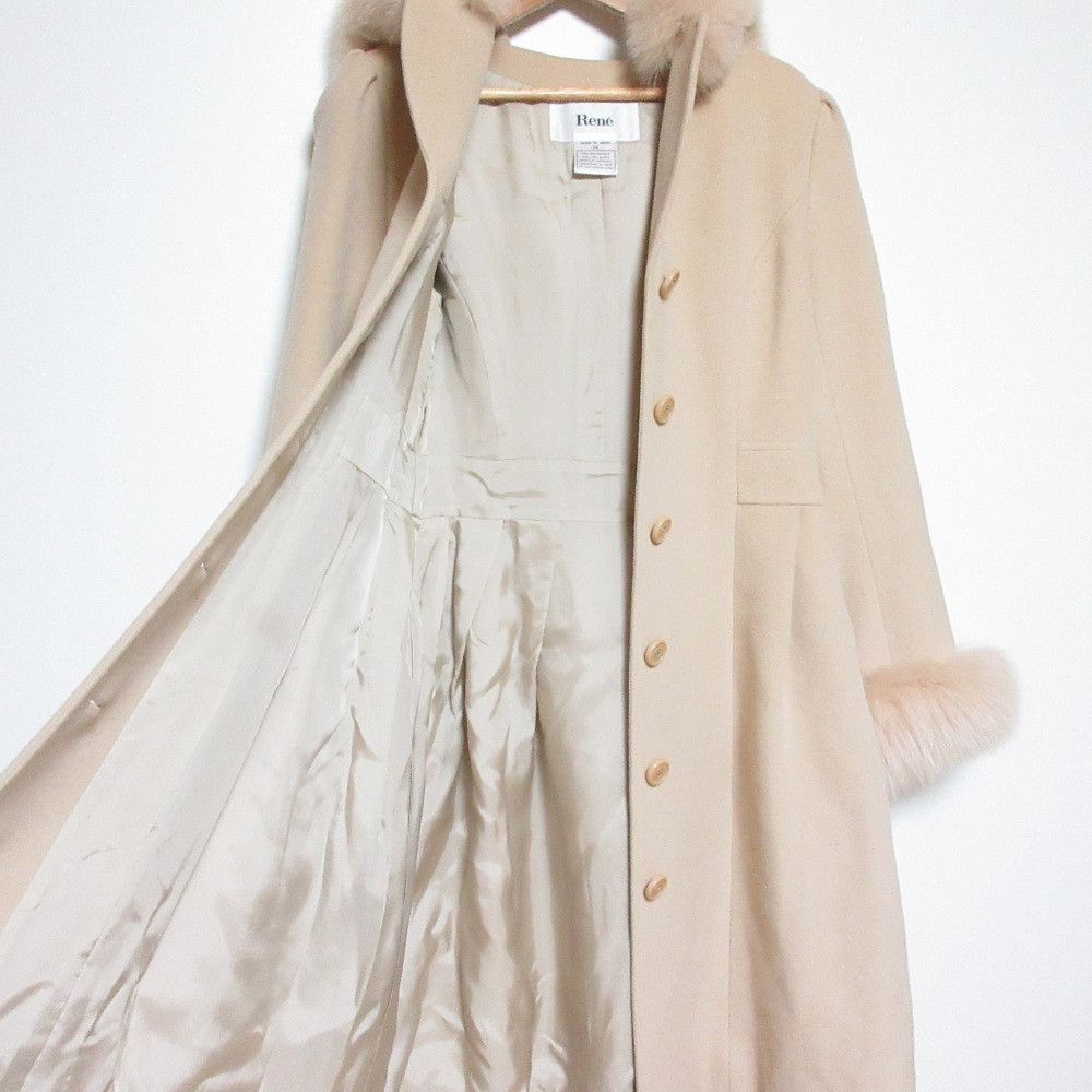 Other Other Rene Fox Fur Angora Blend Princess Coat Fur Outerwear DUTY FREE for USA Size ONE SIZE - 3 Thumbnail