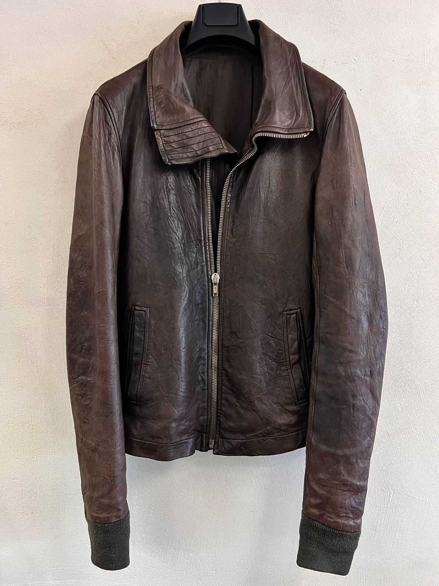 Rick Owens Rick Owens High Neck Leather Jacket Size US S / EU 44-46 / 1 - 3 Thumbnail