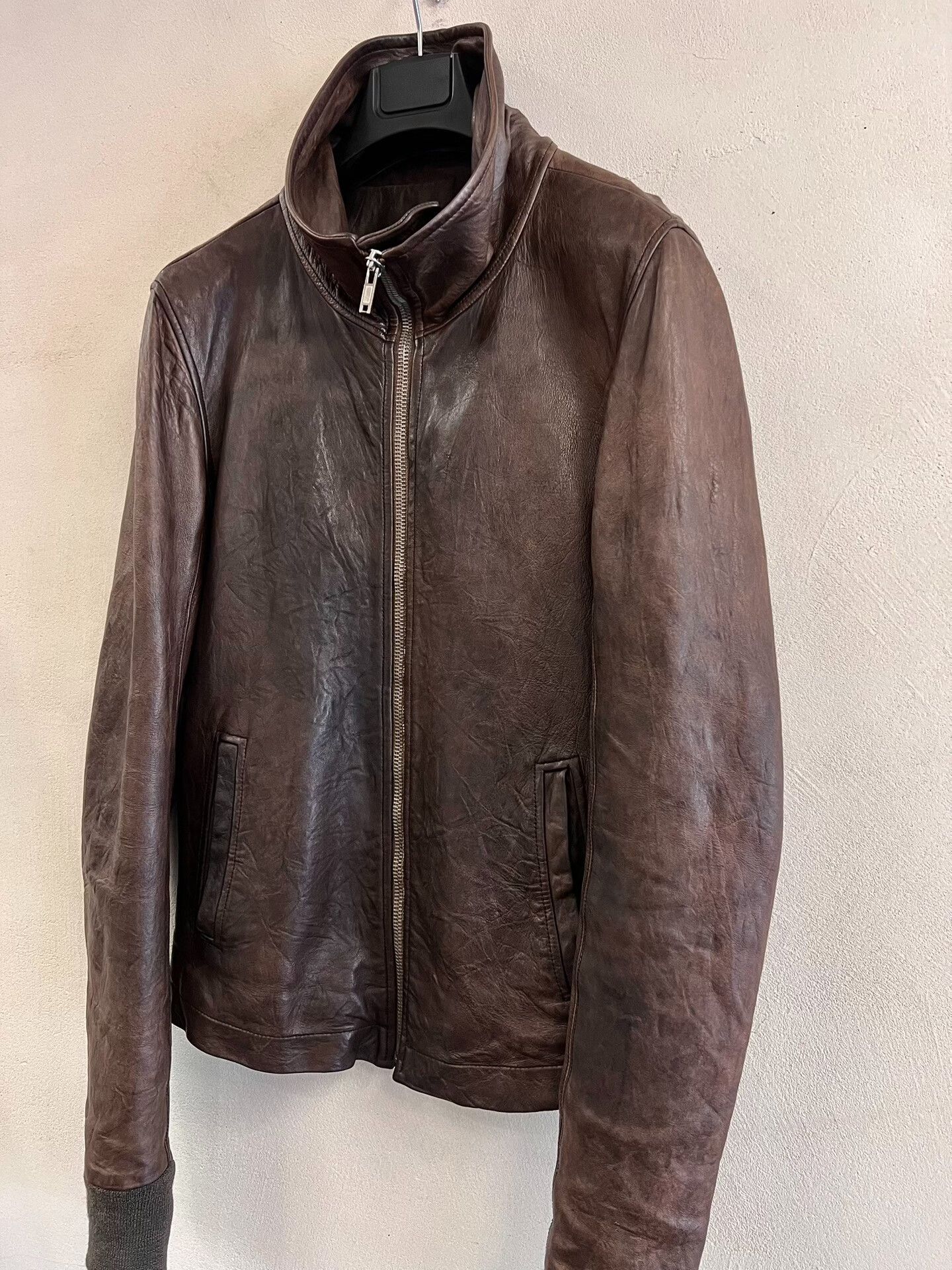 Rick Owens Rick Owens High Neck Leather Jacket Size US S / EU 44-46 / 1 - 2 Thumbnail
