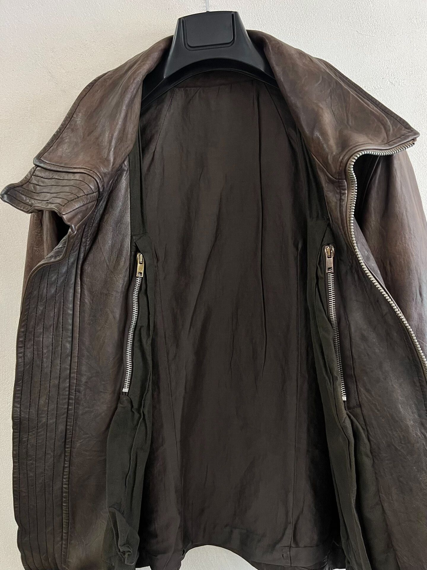 Rick Owens Rick Owens High Neck Leather Jacket Size US S / EU 44-46 / 1 - 7 Thumbnail