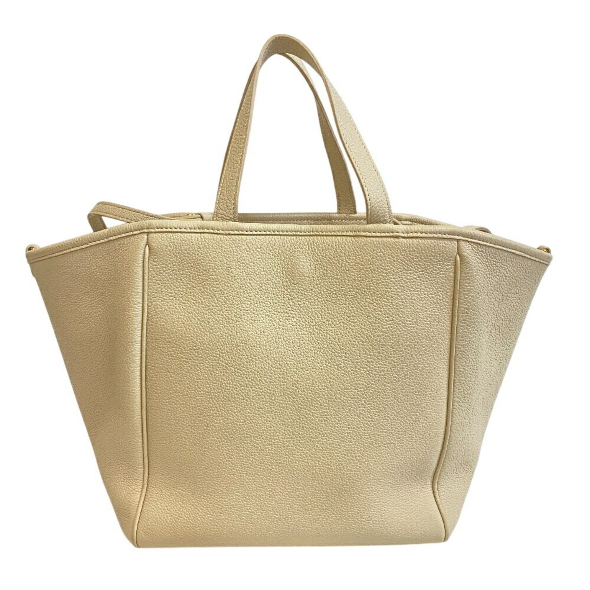 Celine CELINE Small Fold Cabas Tote Hand Shoulder Bag Beige Women's Size ONE SIZE - 2 Thumbnail
