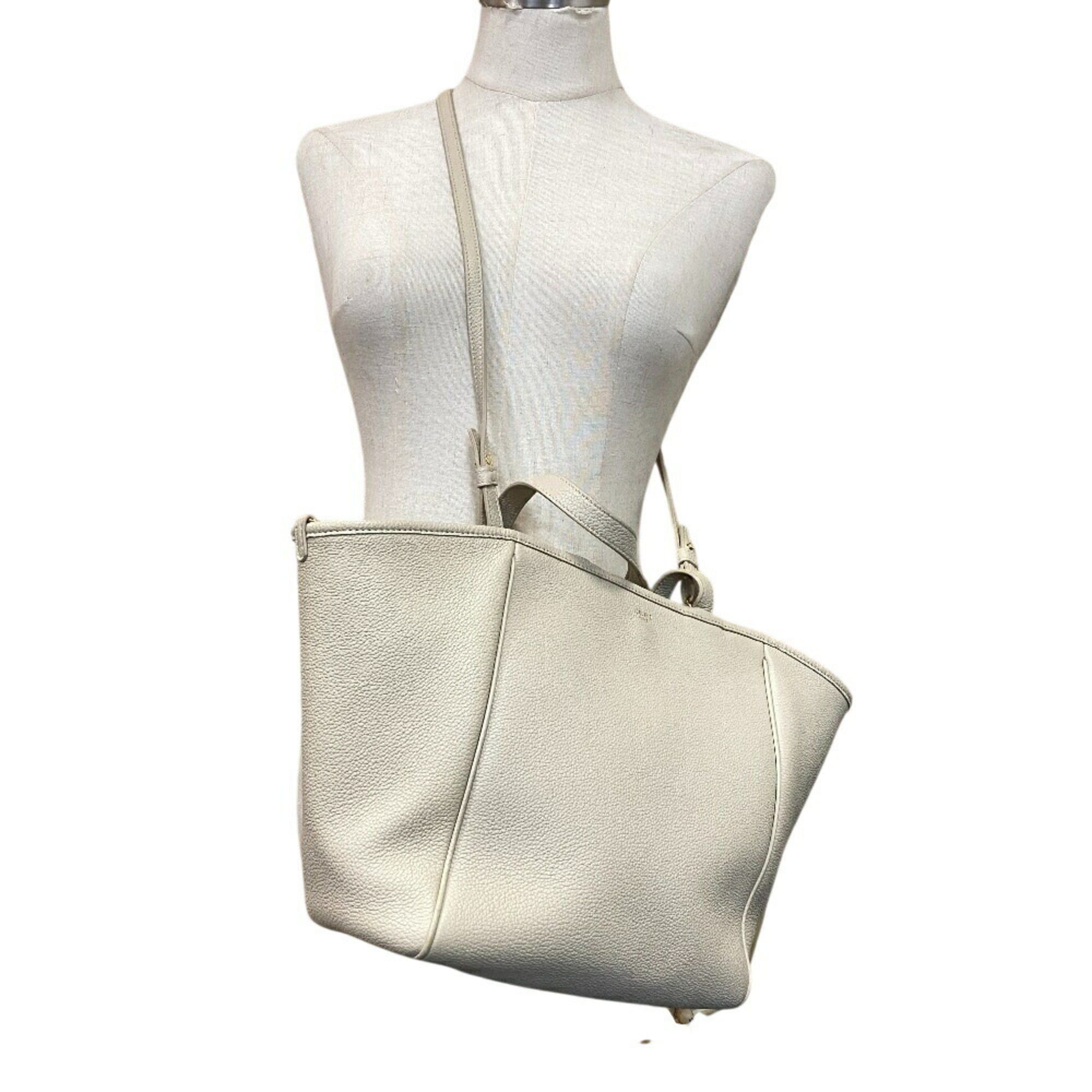 Celine CELINE Small Fold Cabas Tote Hand Shoulder Bag Beige Women's Size ONE SIZE - 13 Thumbnail