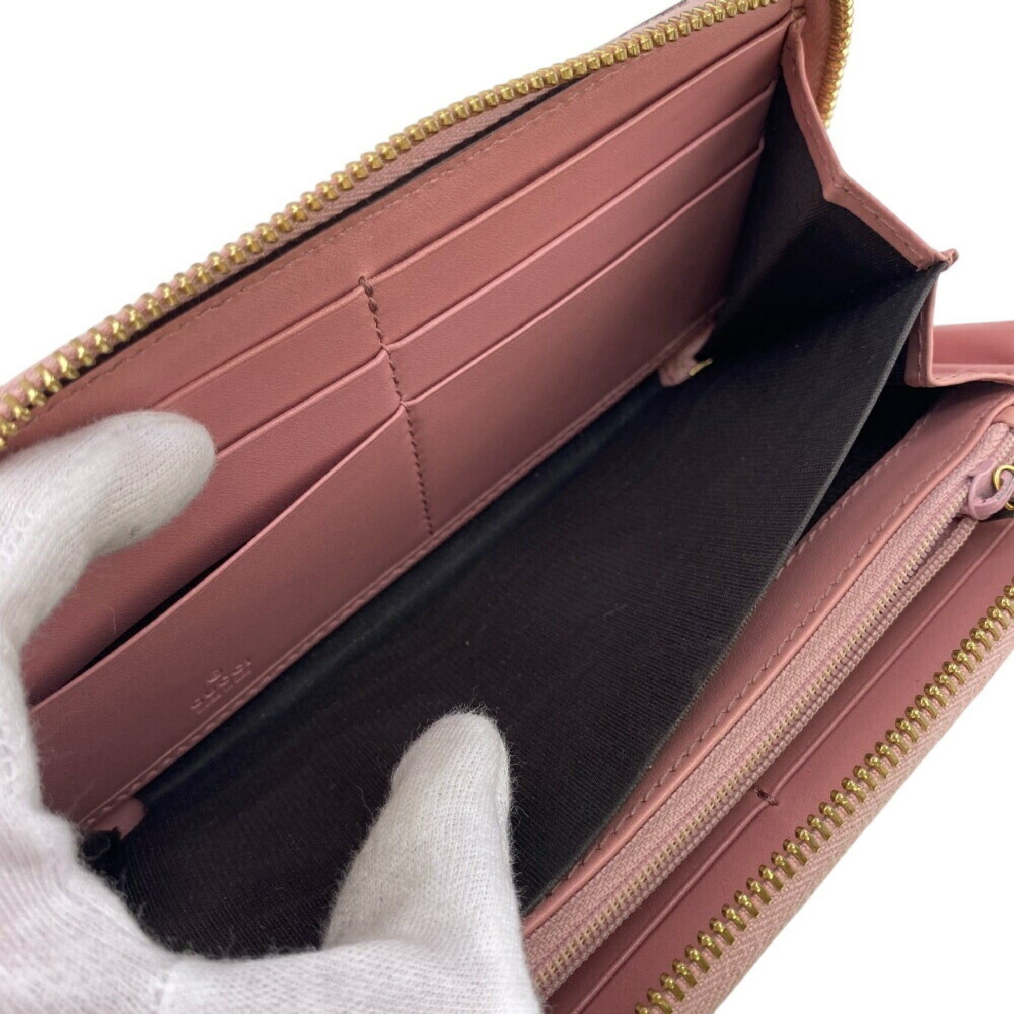 Gucci GUCCI 410102 Round Guccissima Long Wallet Pink Women's Size ONE SIZE - 9 Thumbnail
