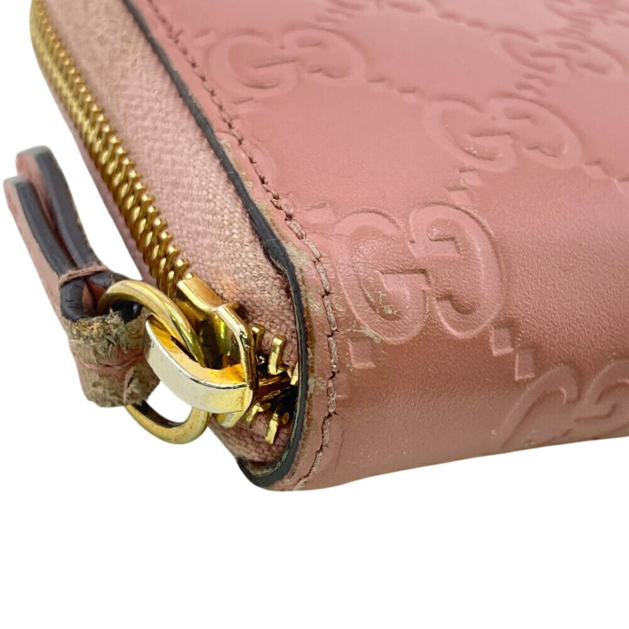 Gucci GUCCI 410102 Round Guccissima Long Wallet Pink Women's Size ONE SIZE - 4 Thumbnail