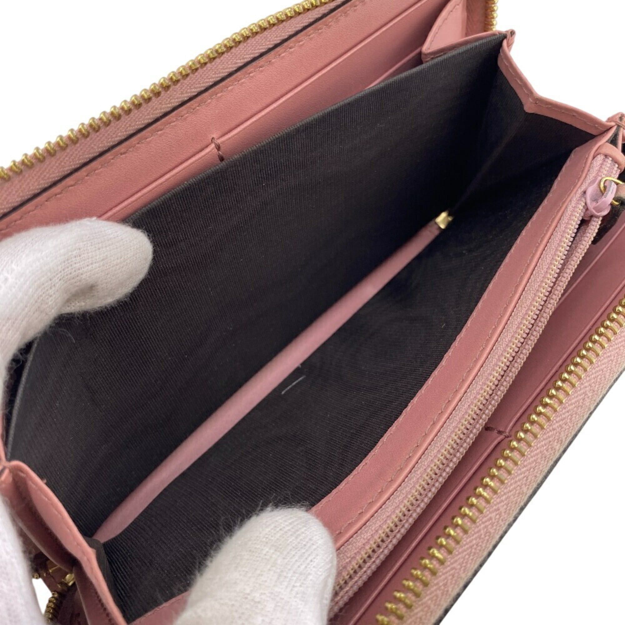 Gucci GUCCI 410102 Round Guccissima Long Wallet Pink Women's Size ONE SIZE - 10 Thumbnail