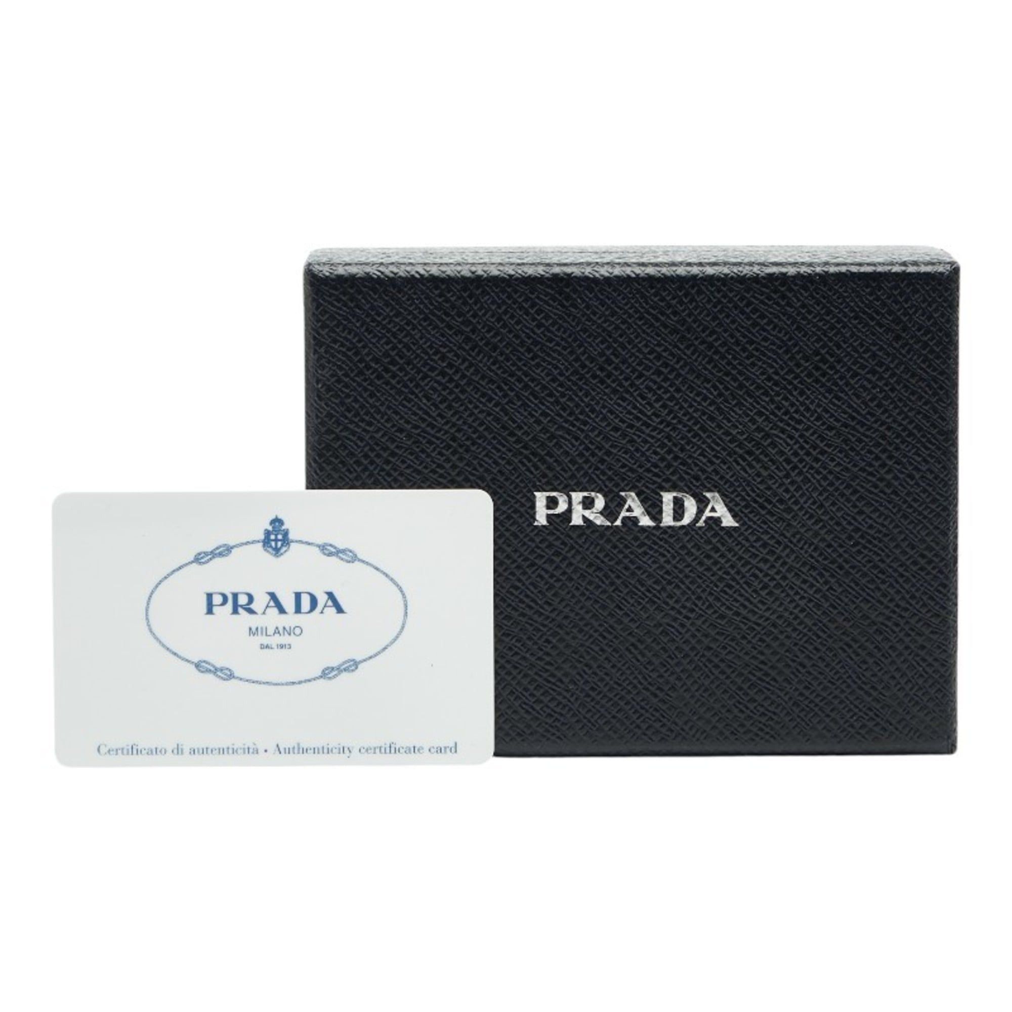 Prada Prada Triangle Logo Plate Wallet/Coin Case, Business Card Case/Card Coin Purse 1M0268, Beige Saffiano Leather, Women's, PRADA Size ONE SIZE - 10 Thumbnail