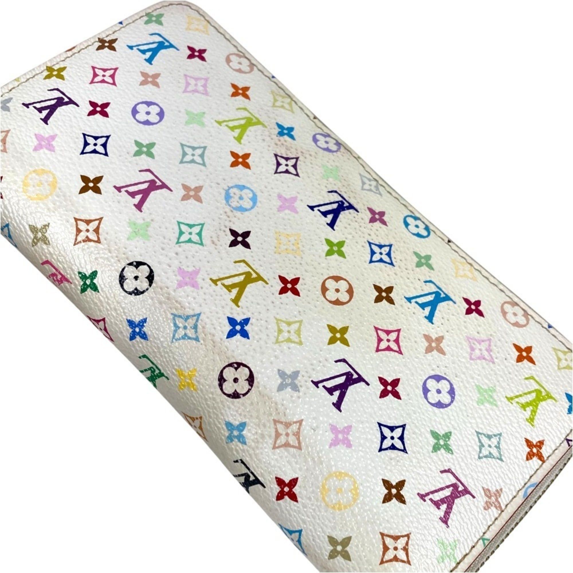 Louis Vuitton LOUIS VUITTON M60241 Monogram Multicolore Zippy Wallet, Canvas, Women's, White Size ONE SIZE - 9 Thumbnail