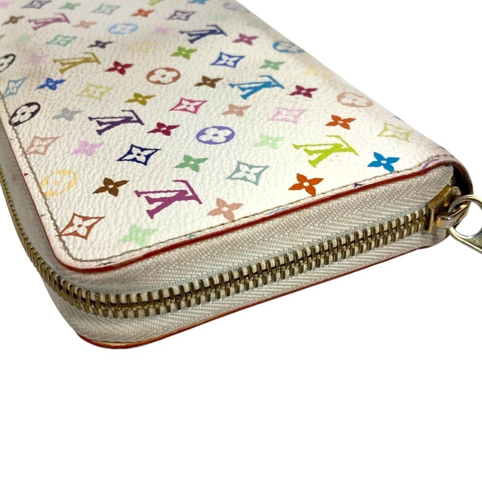 Louis Vuitton LOUIS VUITTON M60241 Monogram Multicolore Zippy Wallet, Canvas, Women's, White Size ONE SIZE - 6 Thumbnail