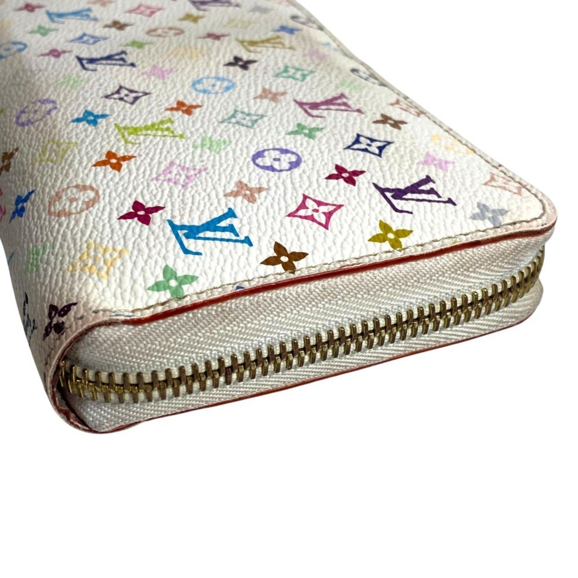 Louis Vuitton LOUIS VUITTON M60241 Monogram Multicolore Zippy Wallet, Canvas, Women's, White Size ONE SIZE - 3 Thumbnail