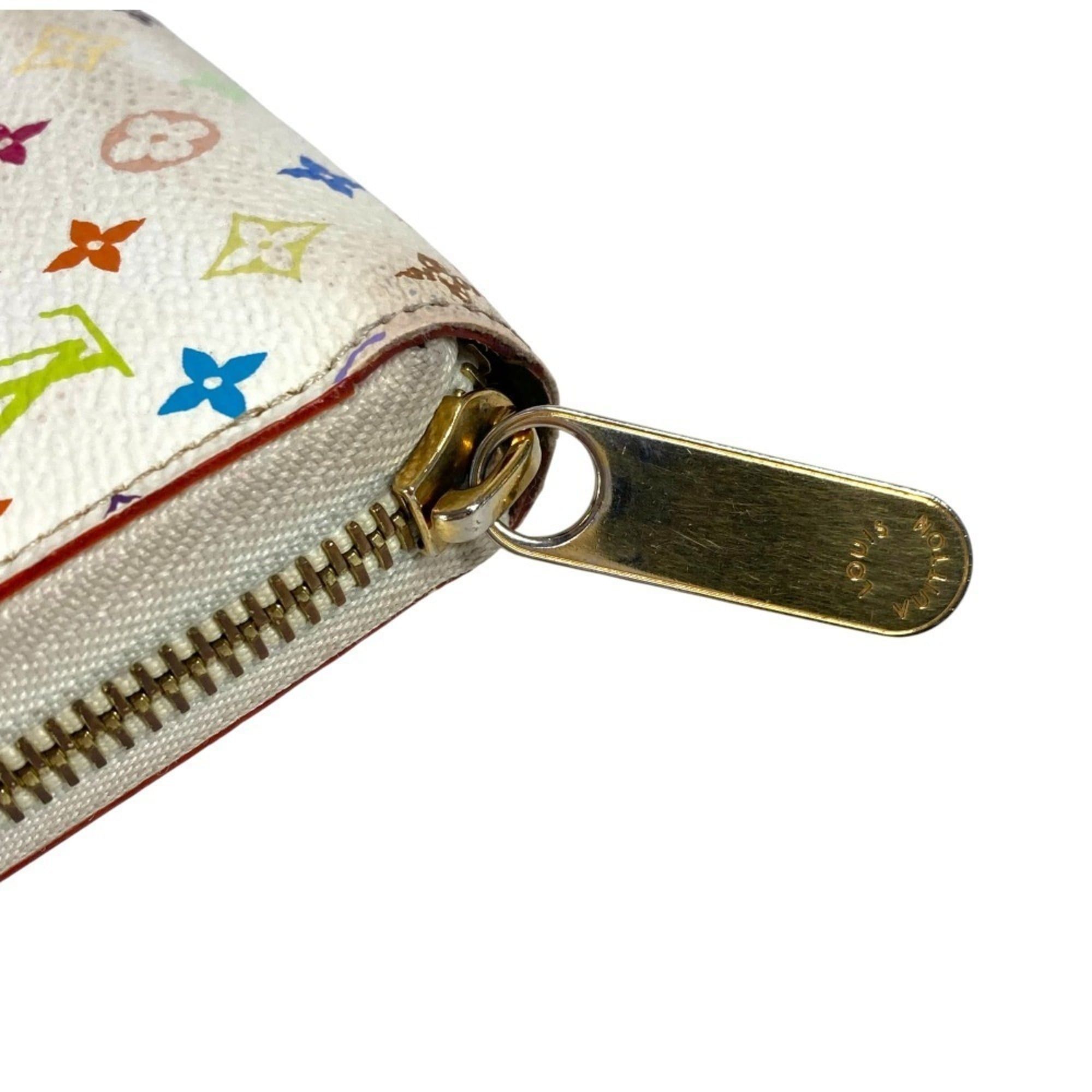 Louis Vuitton LOUIS VUITTON M60241 Monogram Multicolore Zippy Wallet, Canvas, Women's, White Size ONE SIZE - 5 Thumbnail