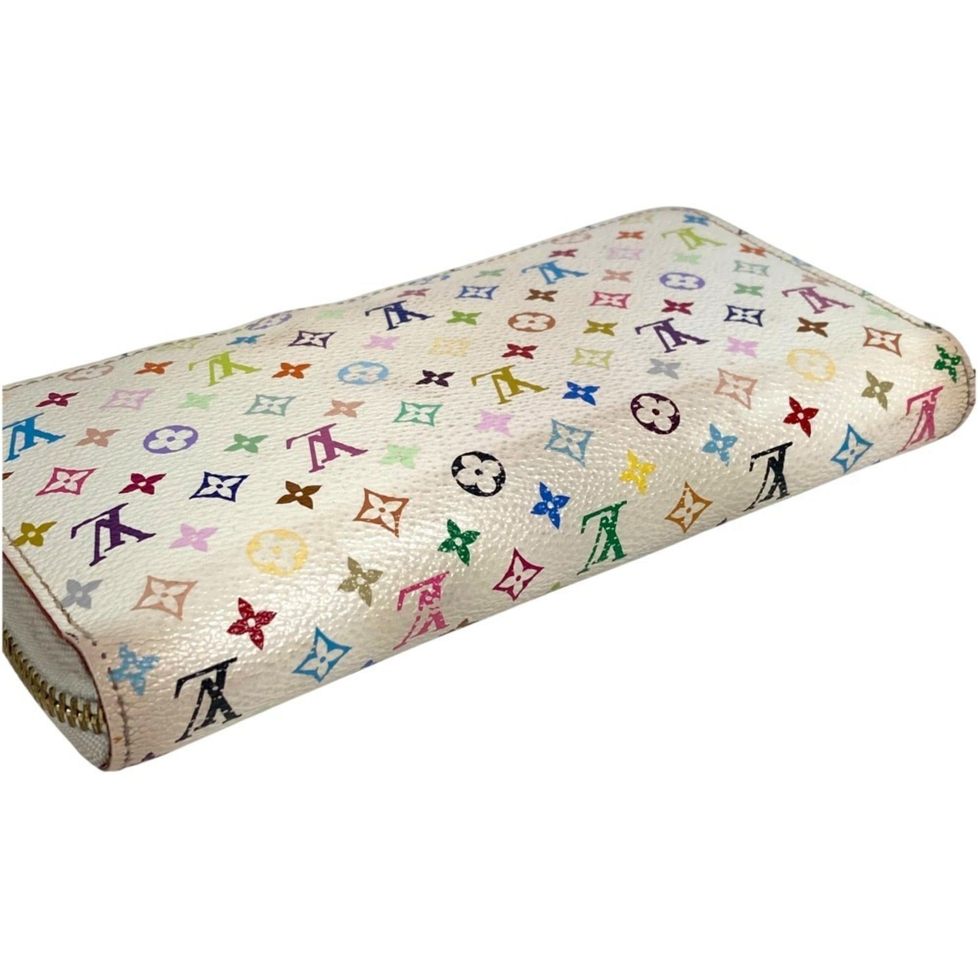 Louis Vuitton LOUIS VUITTON M60241 Monogram Multicolore Zippy Wallet, Canvas, Women's, White Size ONE SIZE - 8 Thumbnail
