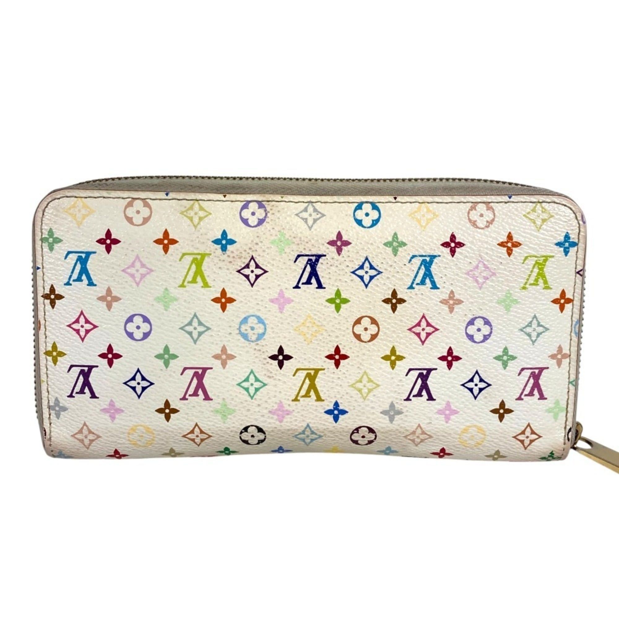 Louis Vuitton LOUIS VUITTON M60241 Monogram Multicolore Zippy Wallet, Canvas, Women's, White Size ONE SIZE - 7 Thumbnail