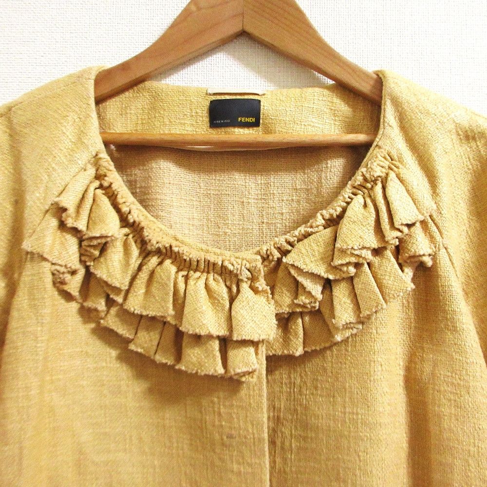 Fendi Fendi Fendi Short Sleeve Collarless Coat Textile Outerwear DUTY FREE for USA Size ONE SIZE - 5 Thumbnail