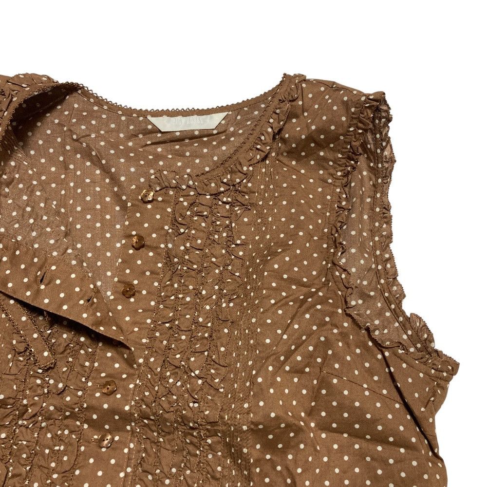 Other Other PINK HOUSE Dot Print Sleeveless Frill Blouse Textile Tops DUTY FREE for USA Size ONE SIZE - 3 Thumbnail