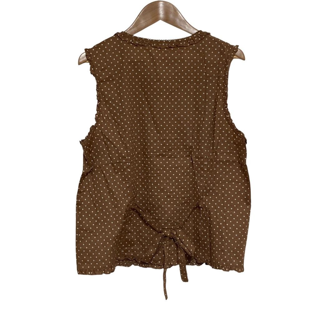 Other Other PINK HOUSE Dot Print Sleeveless Frill Blouse Textile Tops DUTY FREE for USA Size ONE SIZE - 2 Thumbnail