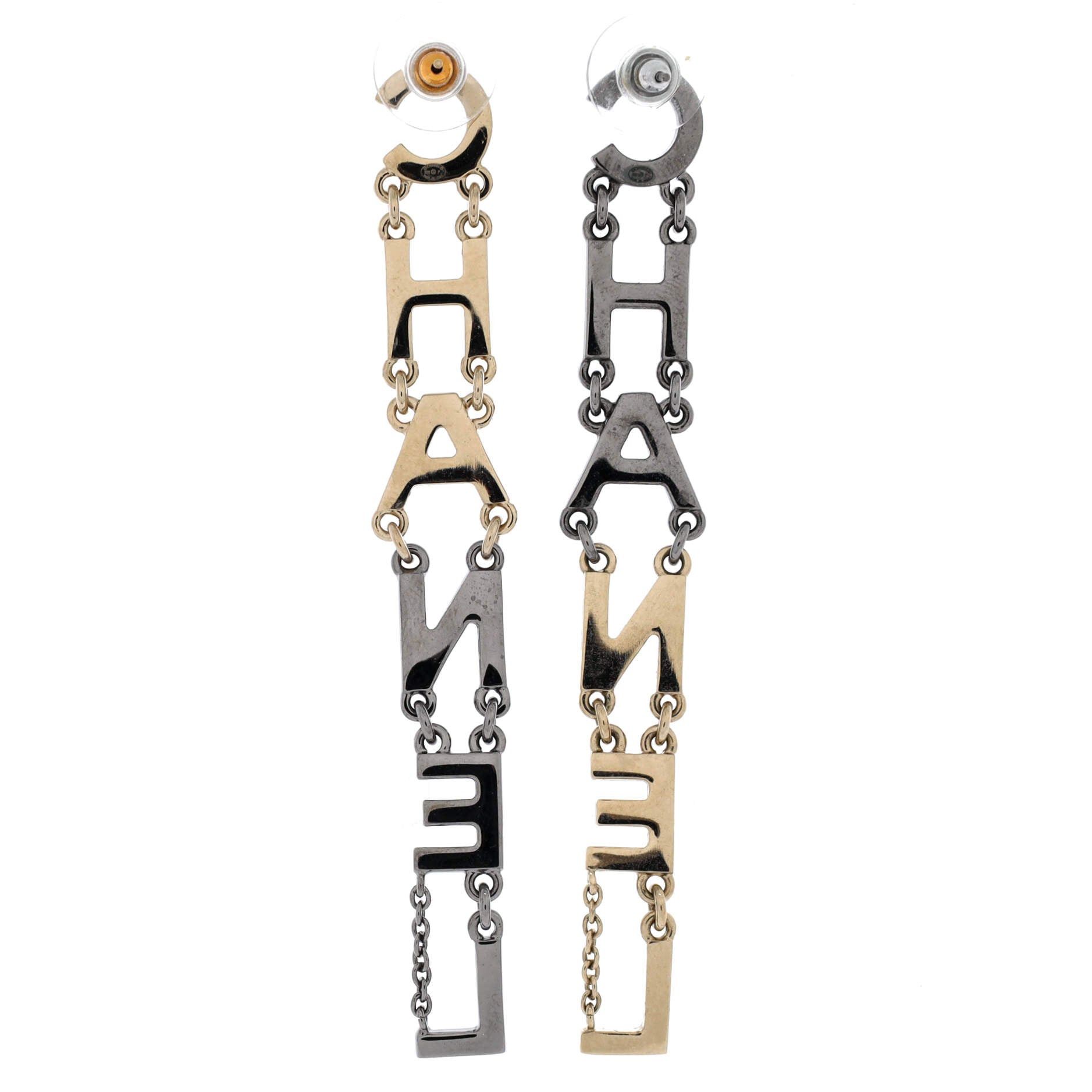 Chanel Logo Drop Earrings Size ONE SIZE - 2 Thumbnail