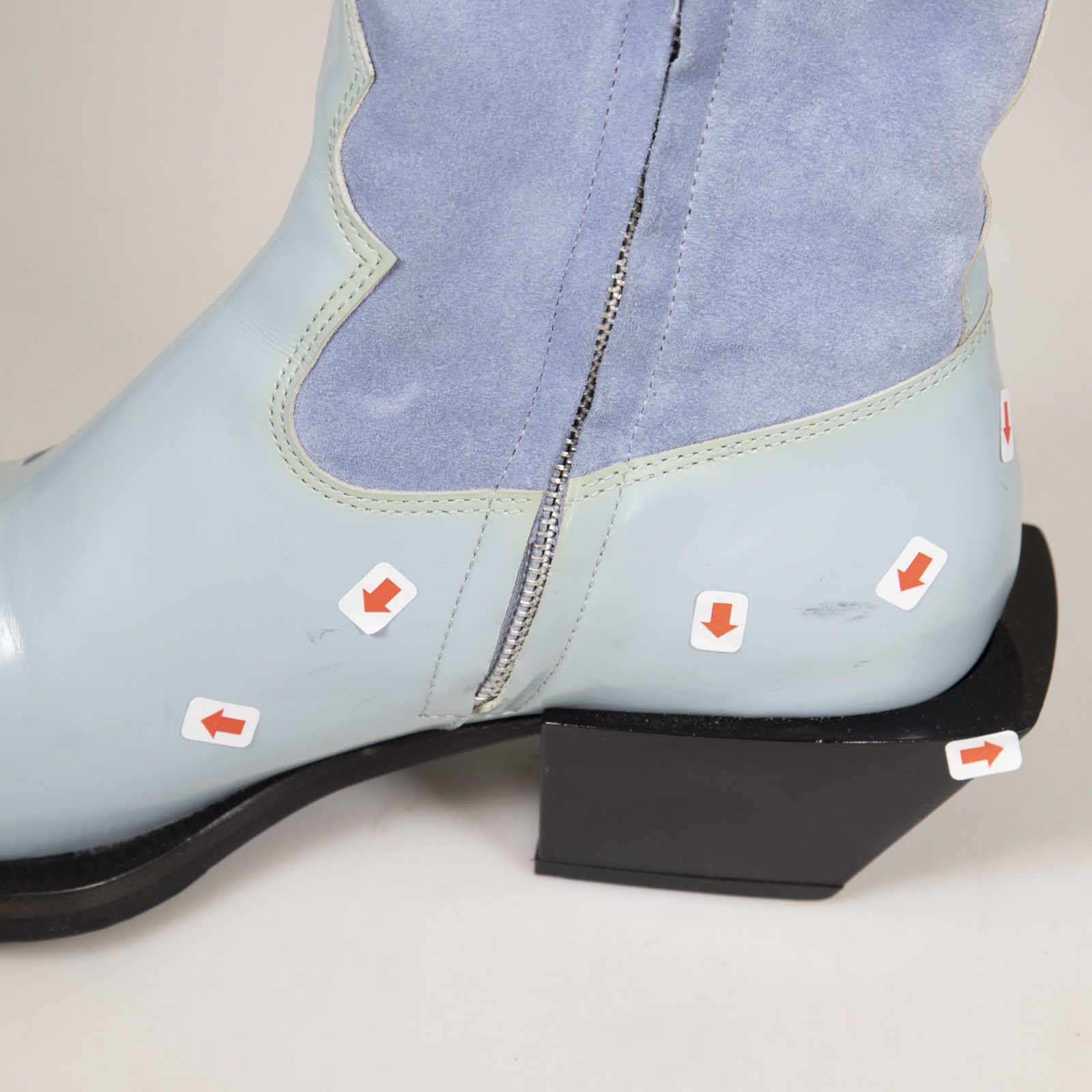 Eytys Blue Leather Cowboy Luciano Boots Size US 10 / IT 40 - 11 Thumbnail