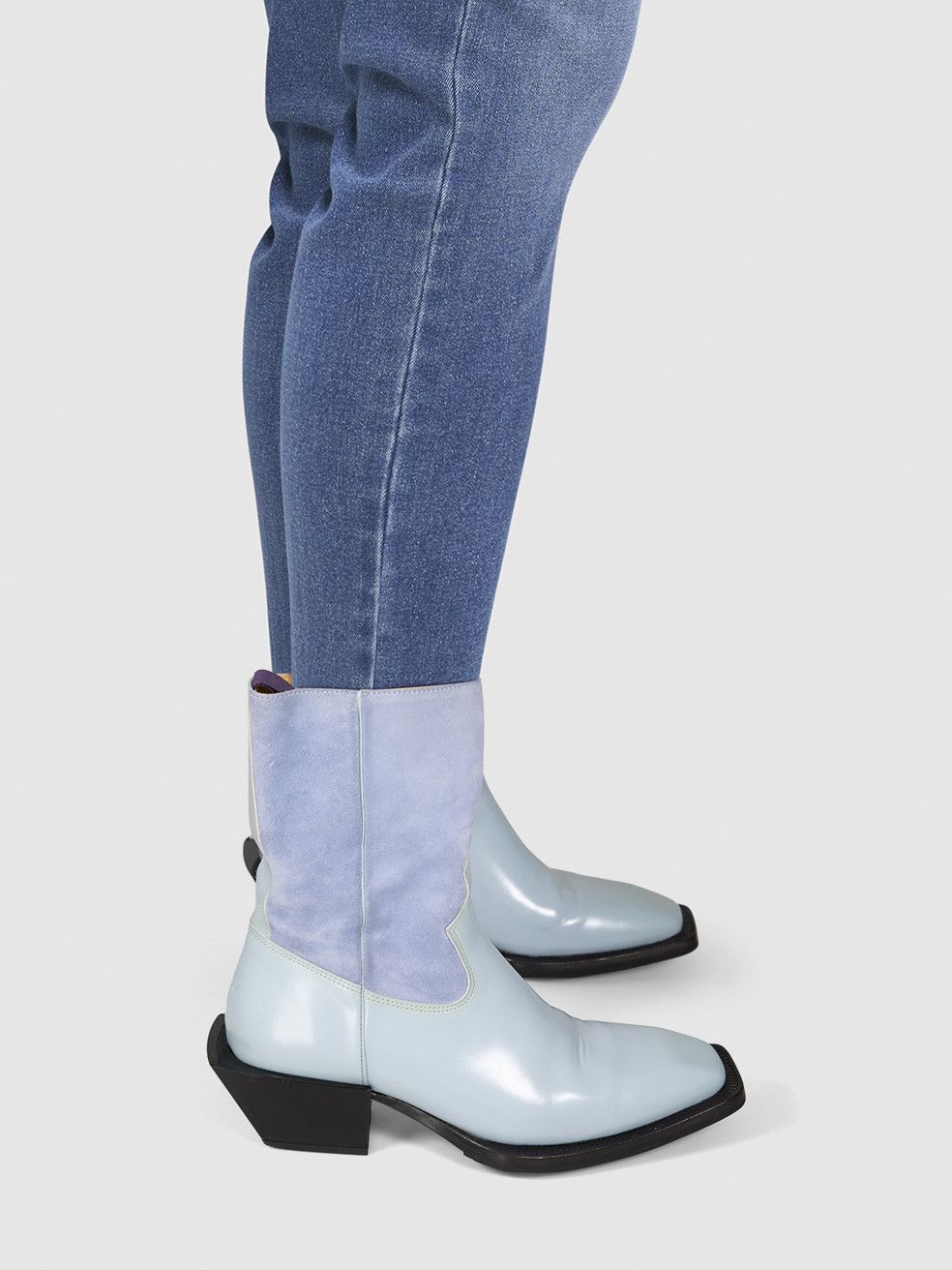 Eytys Blue Leather Cowboy Luciano Boots Size US 10 / IT 40 - 2 Thumbnail