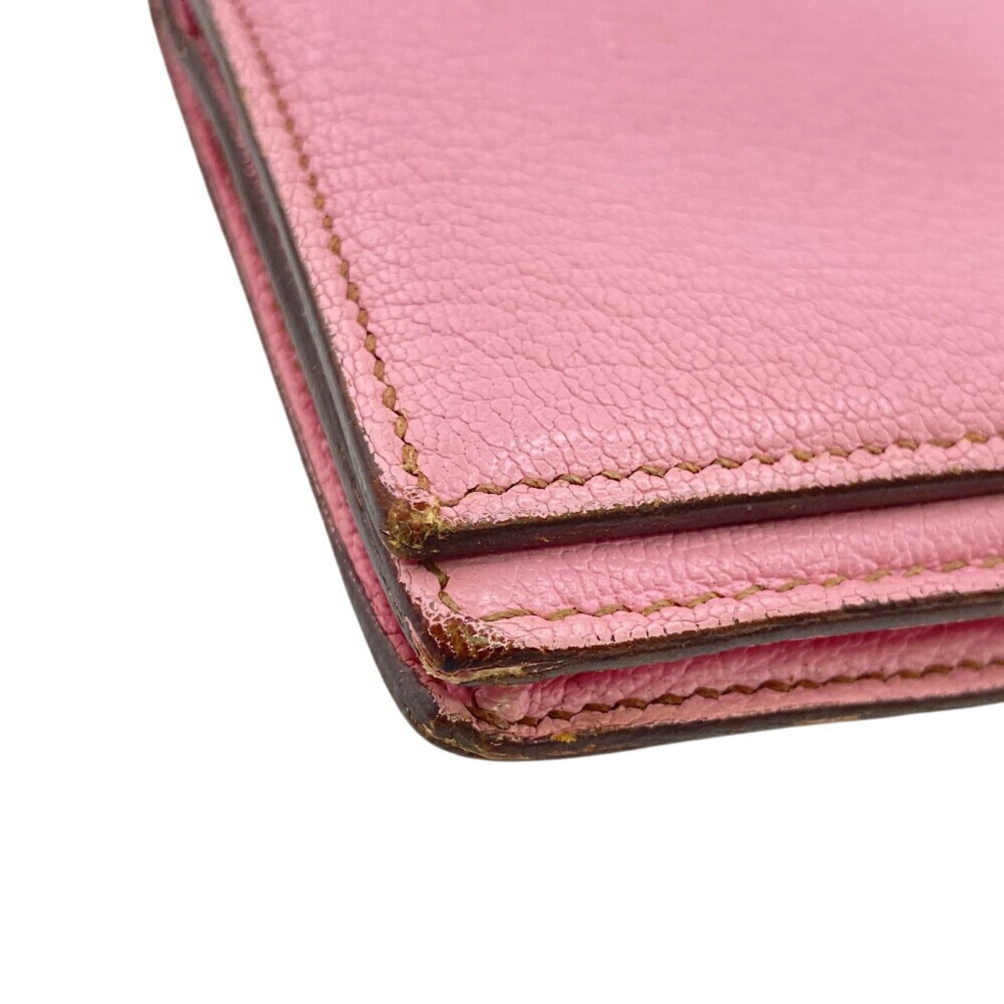 Hermes HERMES Bearn Soufflet Long Wallet, Bifold, Pink, Women's Size ONE SIZE - 6 Thumbnail