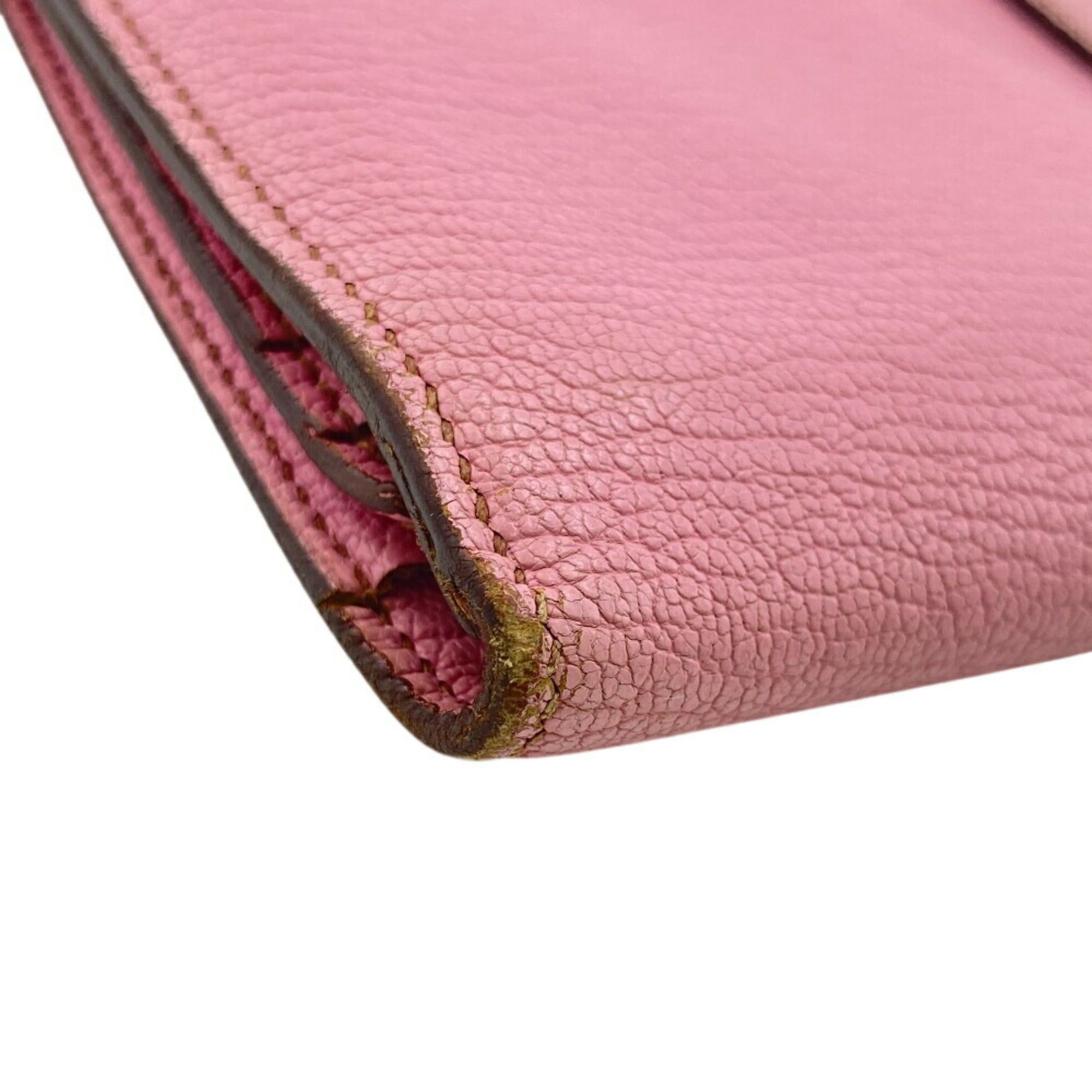 Hermes HERMES Bearn Soufflet Long Wallet, Bifold, Pink, Women's Size ONE SIZE - 4 Thumbnail