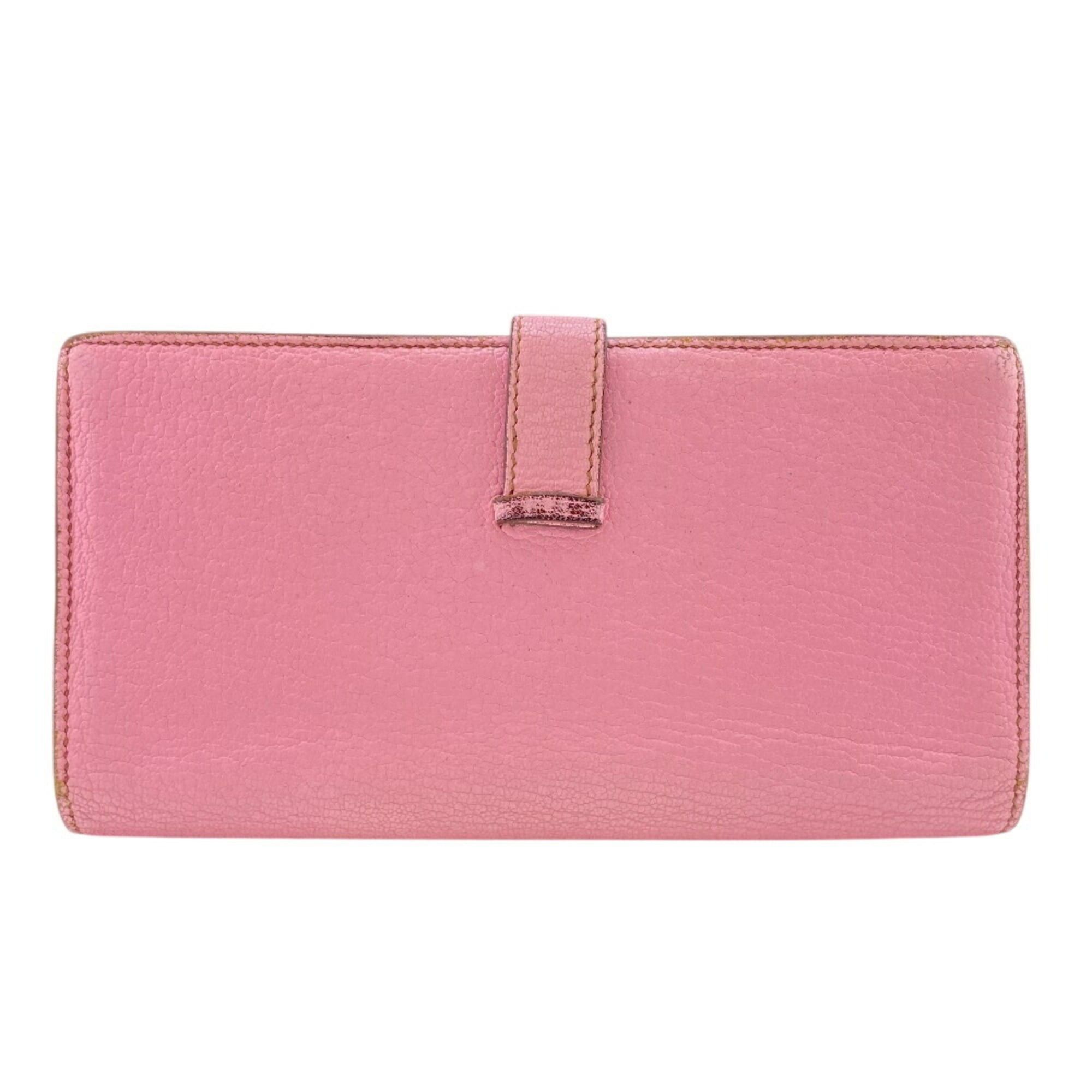 Hermes HERMES Bearn Soufflet Long Wallet, Bifold, Pink, Women's Size ONE SIZE - 2 Thumbnail