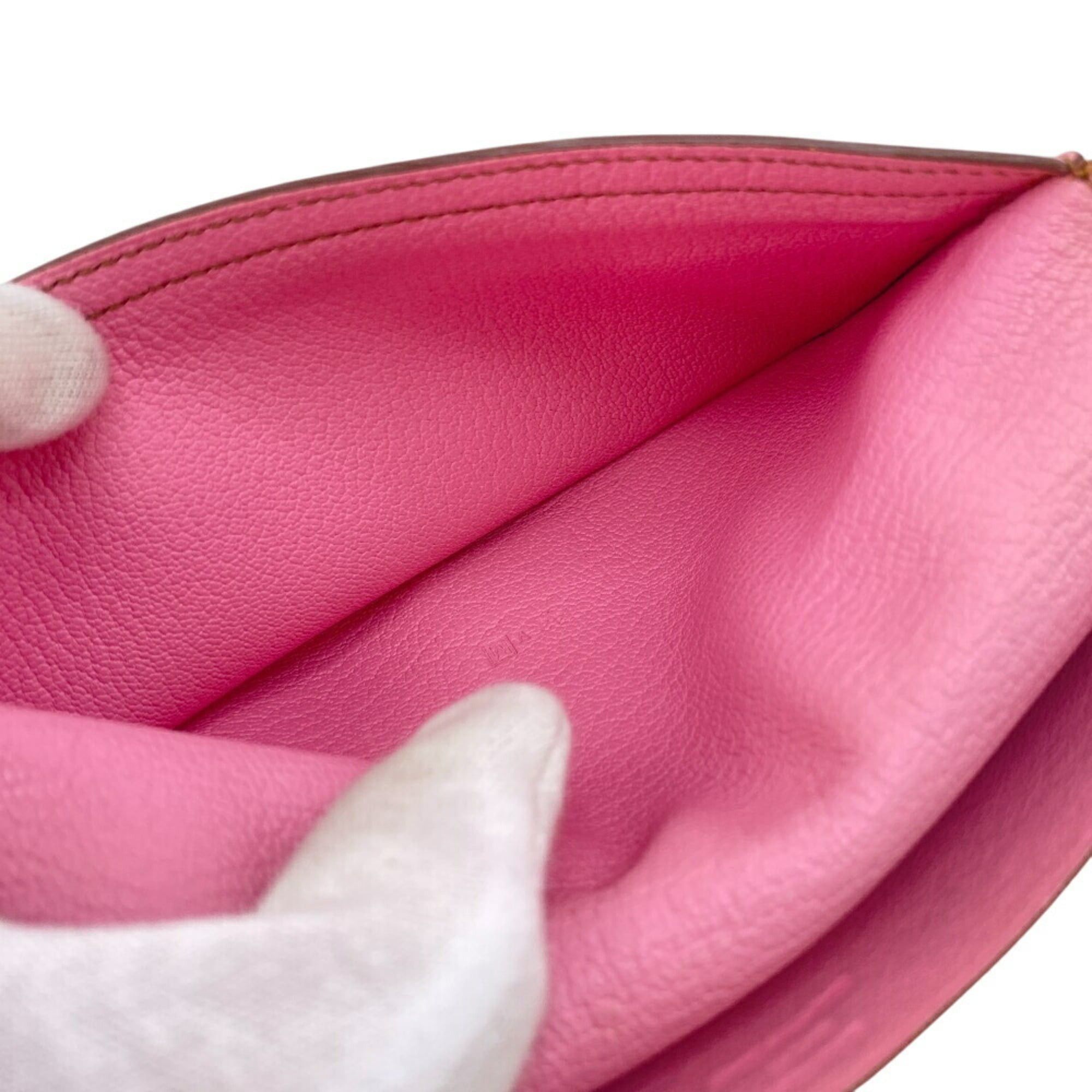 Hermes HERMES Bearn Soufflet Long Wallet, Bifold, Pink, Women's Size ONE SIZE - 11 Thumbnail