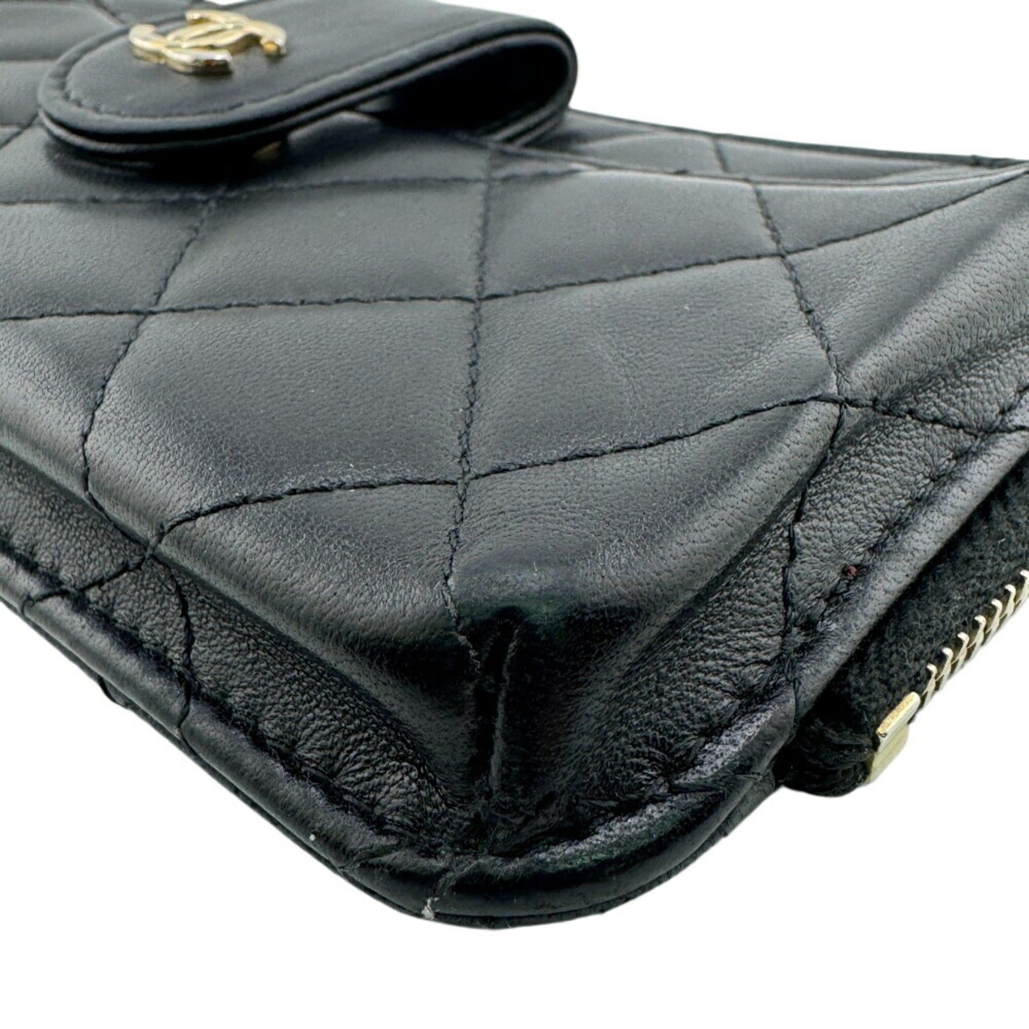 Chanel CHANEL Timeless Classic Multi-Case Coco Mark Matelasse Long Wallet Black Women's Size ONE SIZE - 4 Thumbnail