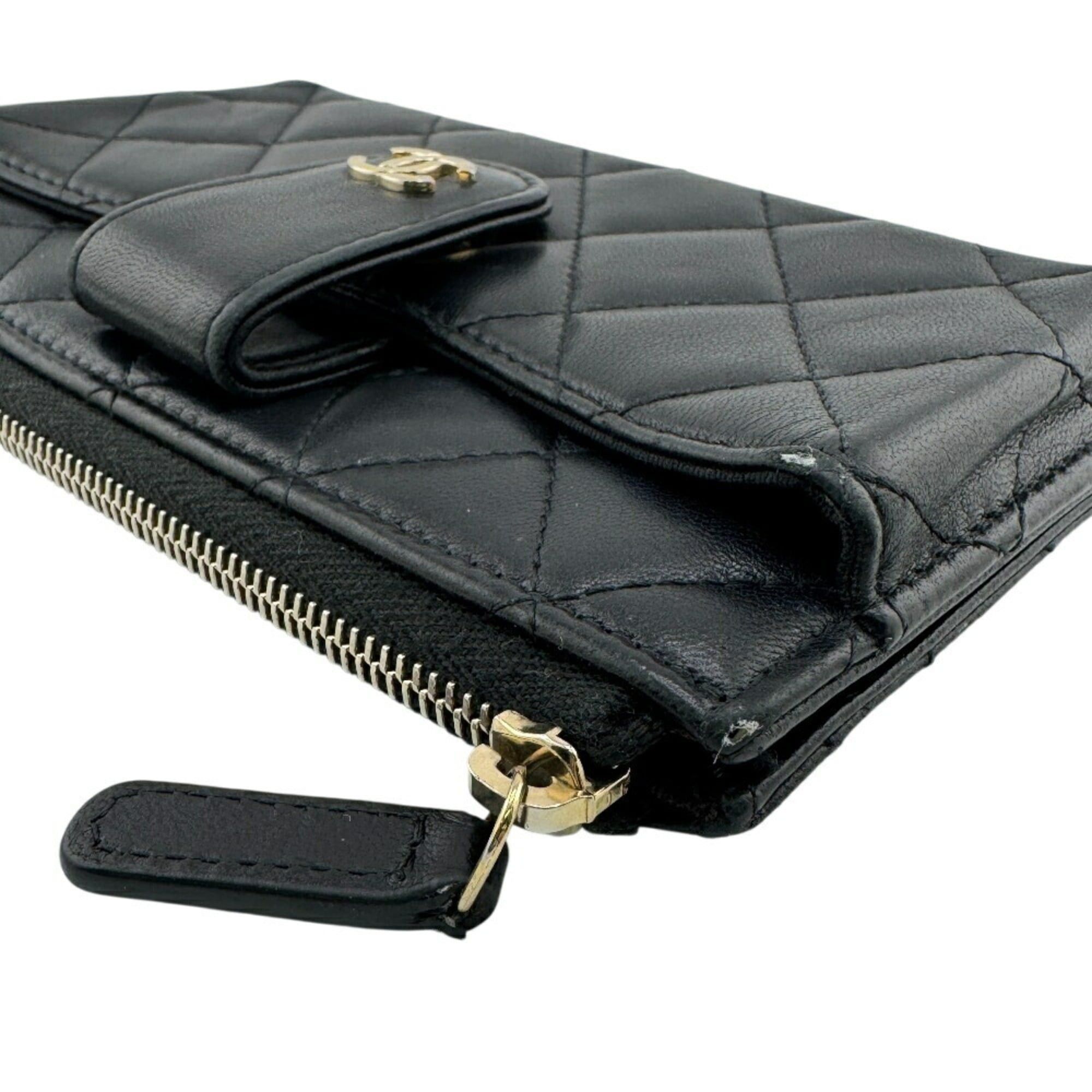 Chanel CHANEL Timeless Classic Multi-Case Coco Mark Matelasse Long Wallet Black Women's Size ONE SIZE - 6 Thumbnail